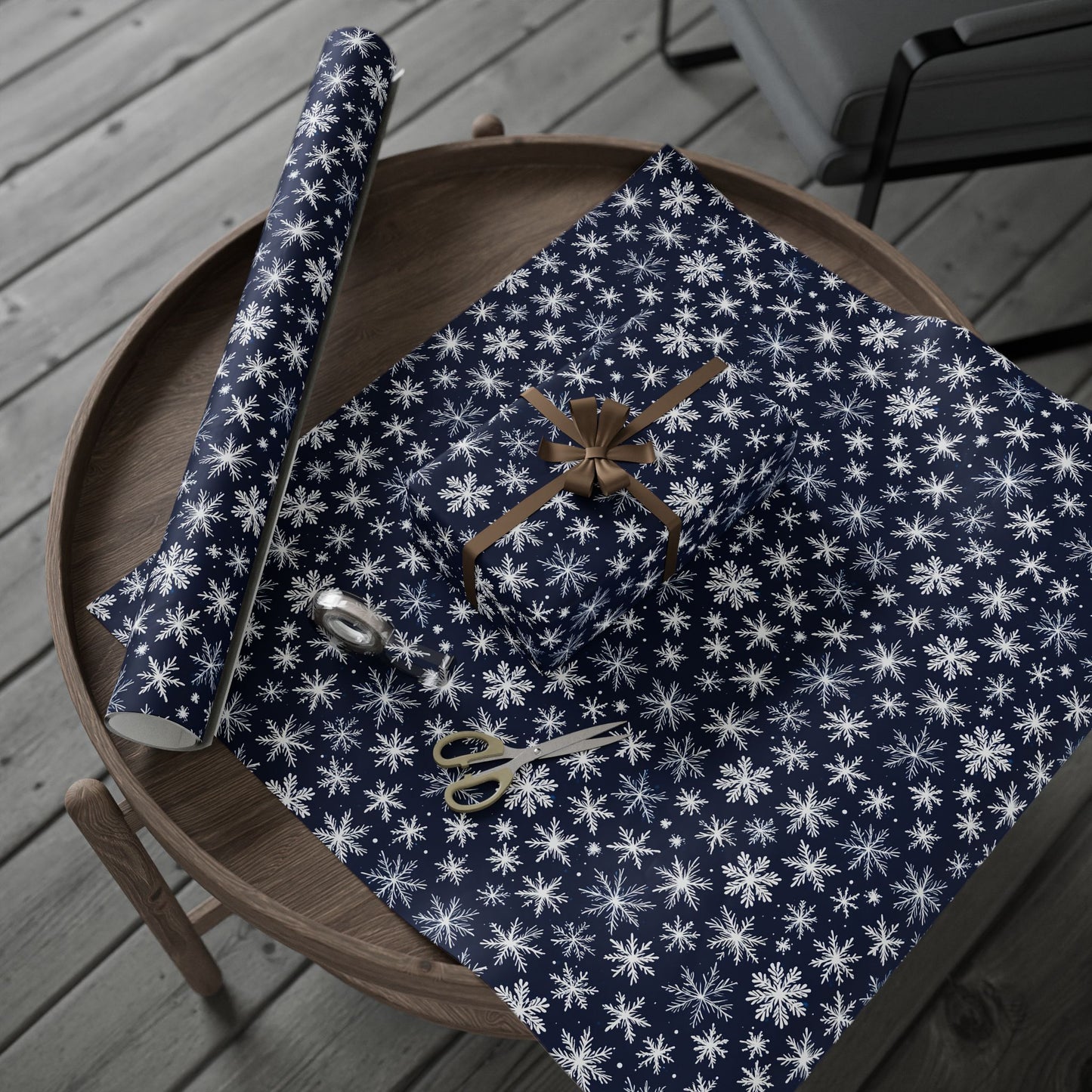 Let It Glow – Midnight Snowflake Wrapping Paper