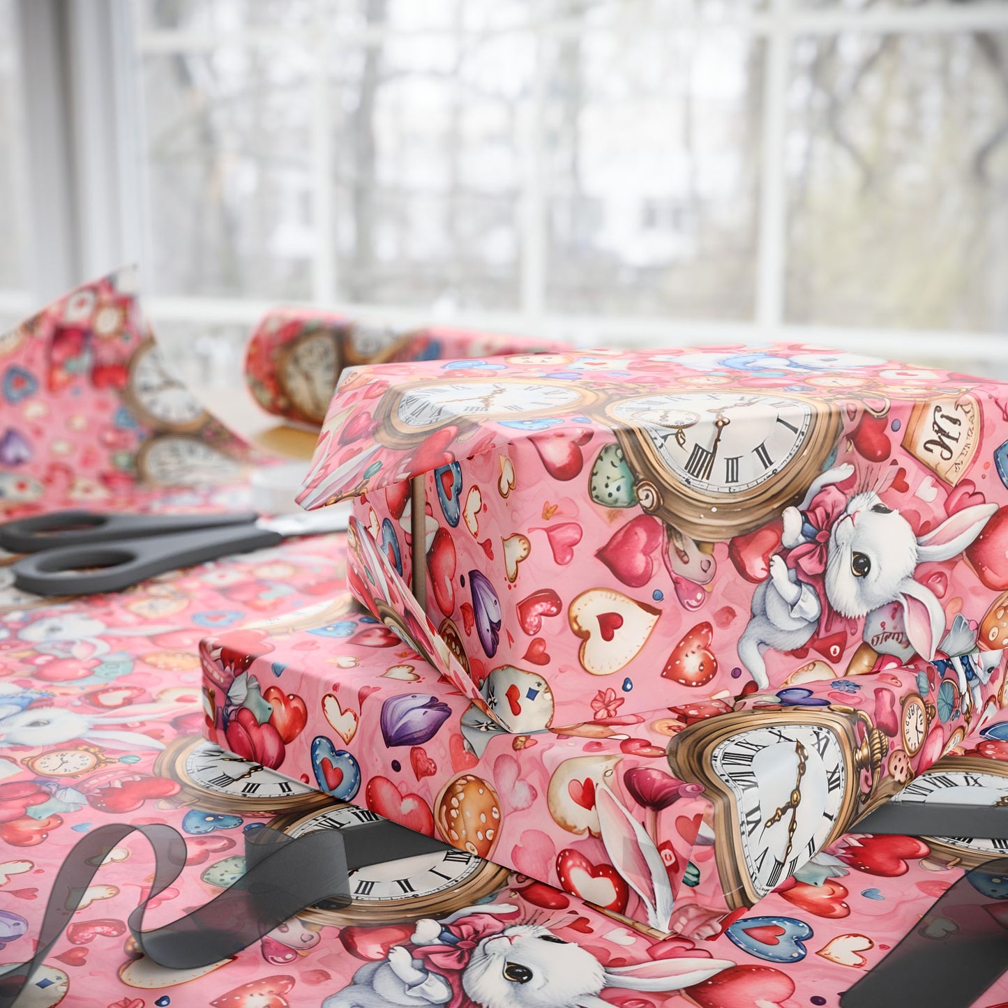 Enchanting Gift Wrap inspired by Alice in Wonderland - Pink Hues