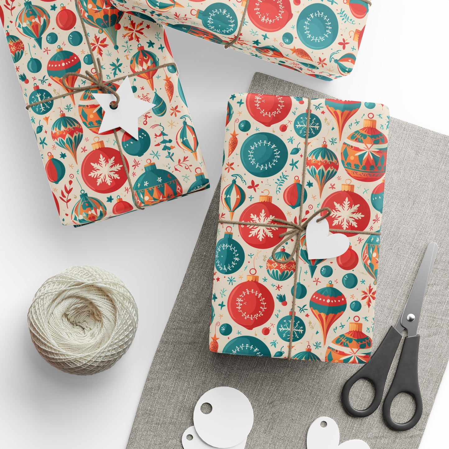 Decked to the Balls – Retro Ornament Wrapping Paper