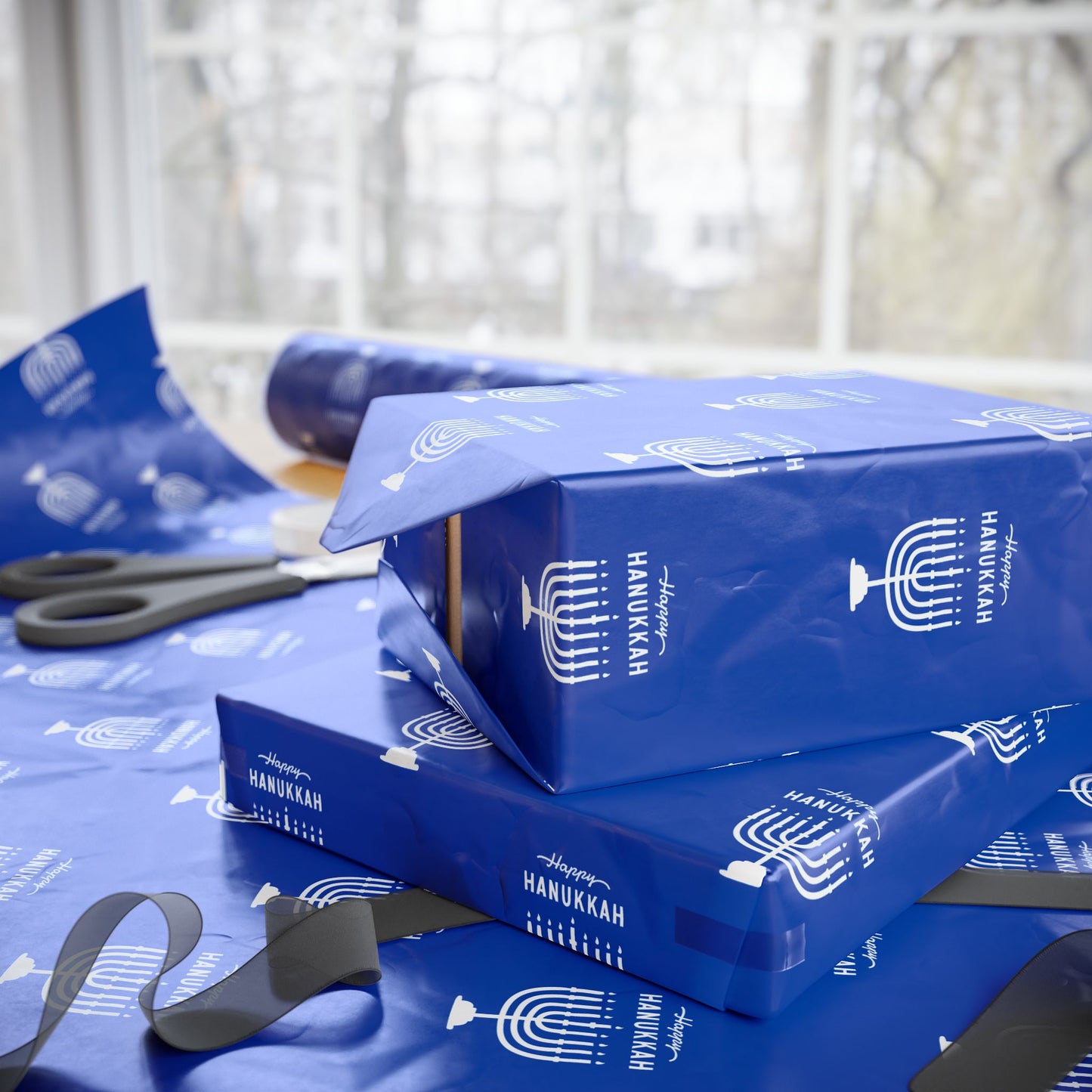 Elegant Hanukkah Wrapping Paper Set