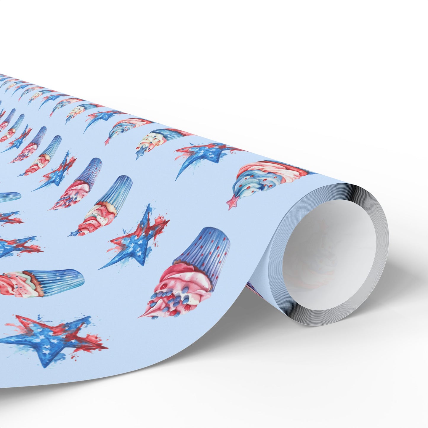 Patriotic Cupcake Wrapping Paper