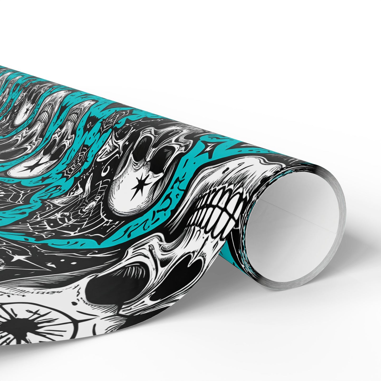 Blue Gothic Skull Wrapping Paper