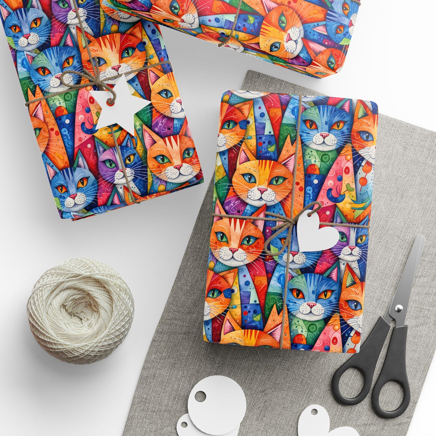 Meowgical Mosaic – Rainbow Cat Wrapping Paper