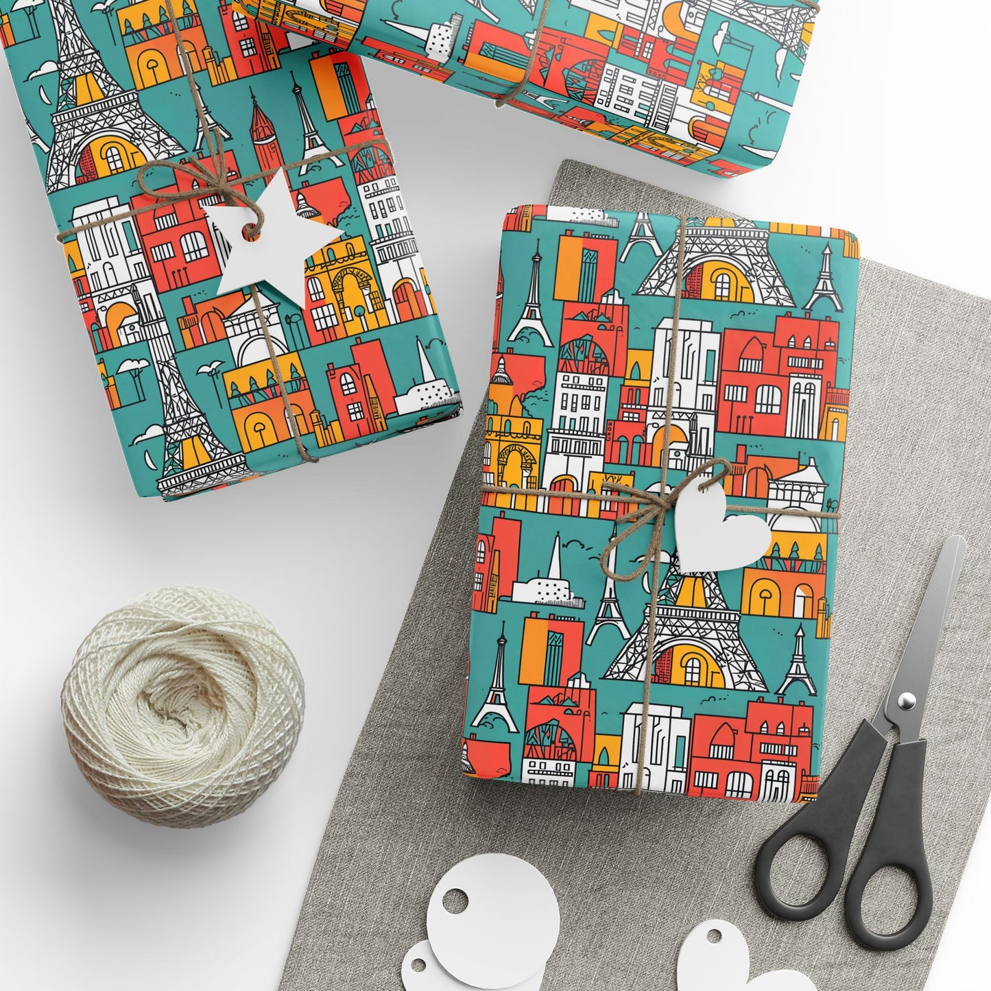 Colorful Cityscape Wrapping Paper
