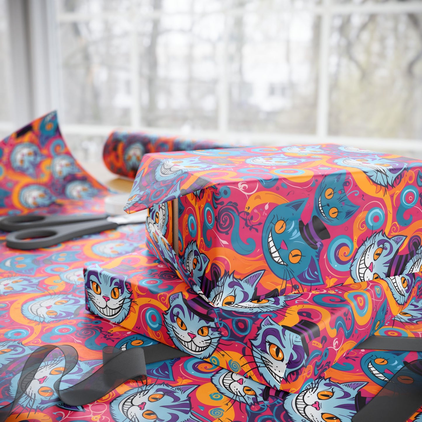 Vibrant Abstract Cheshire Cat GiftPaper