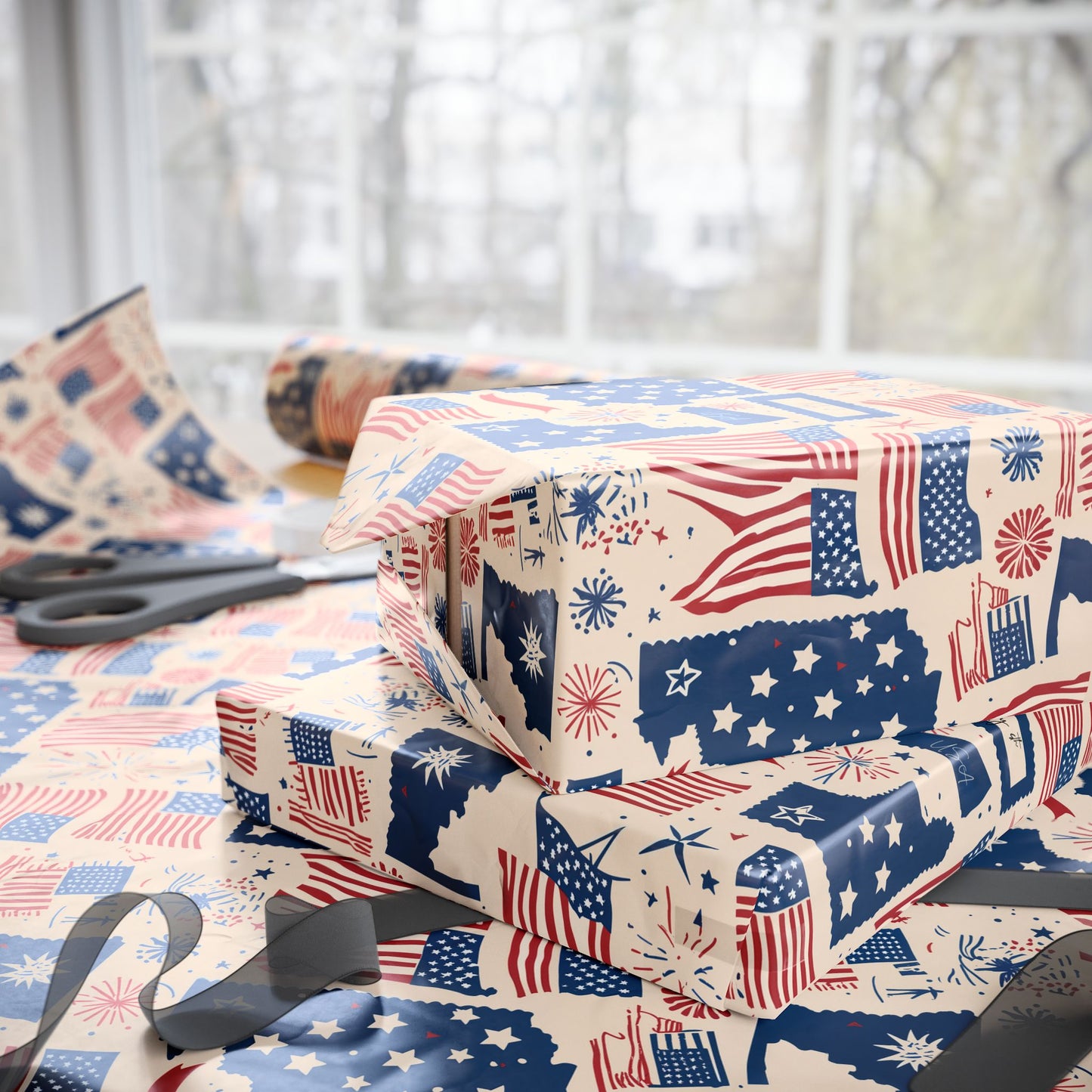 Patriotic Wrapping Paper for Celebrations