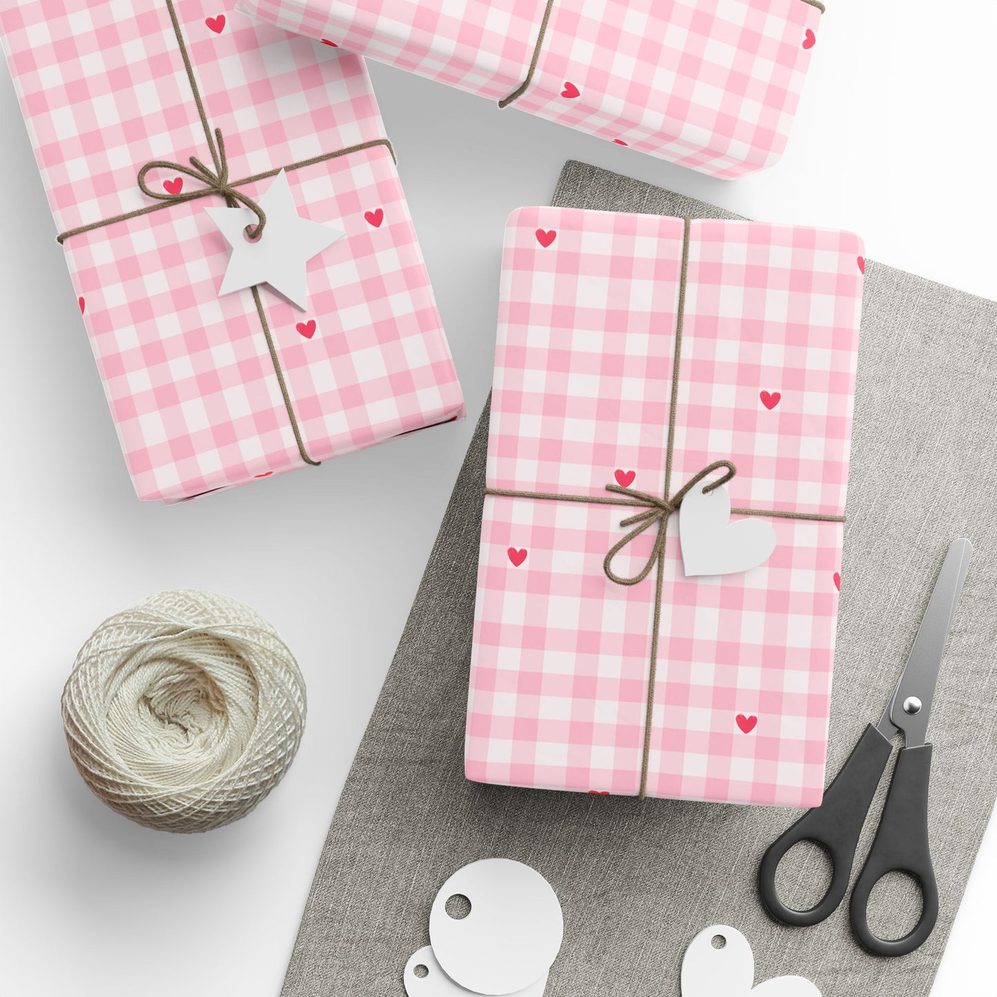Pink Gingham Wrapping Paper