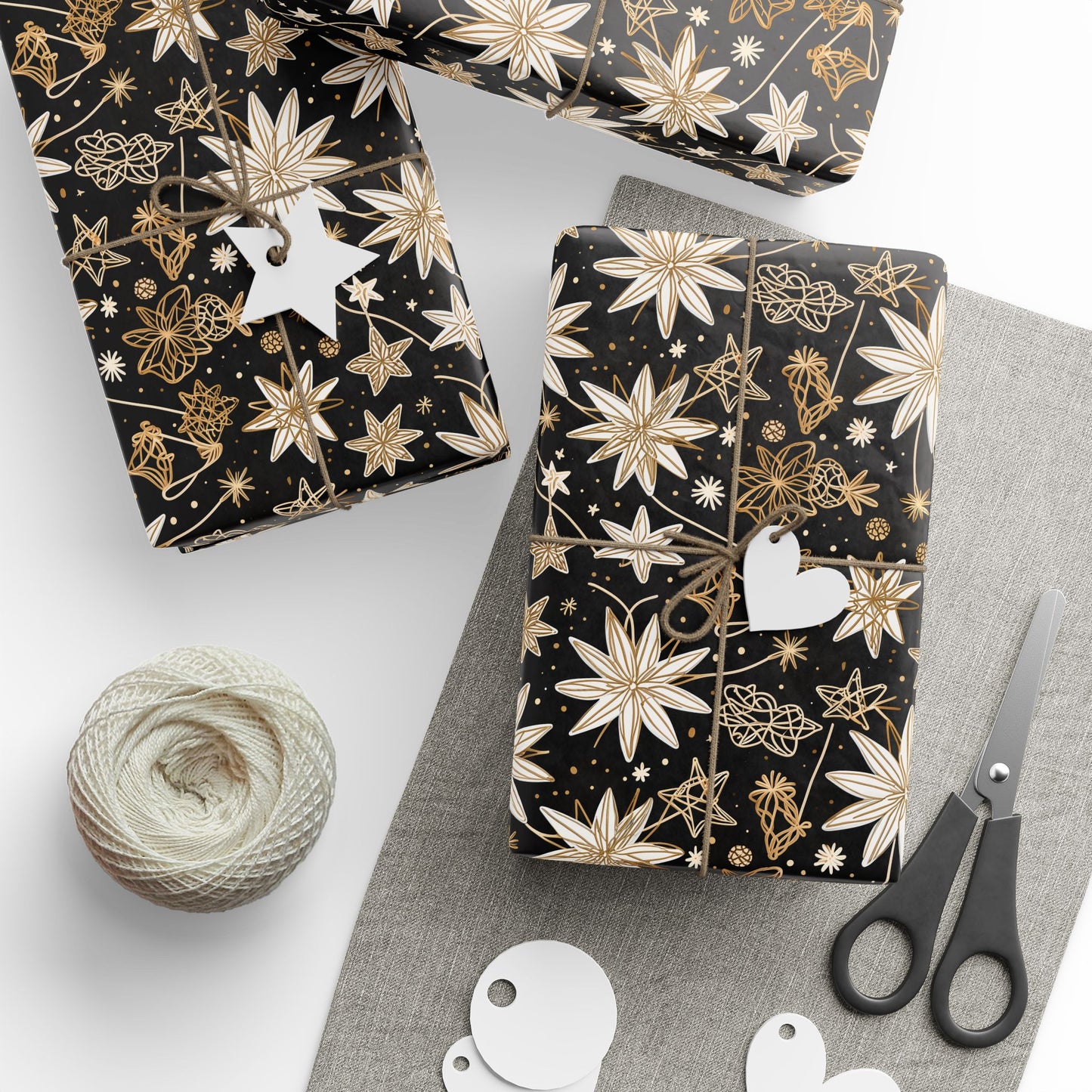 Gilded Twinkle – Luxe Starry Holiday Wrapping Paper