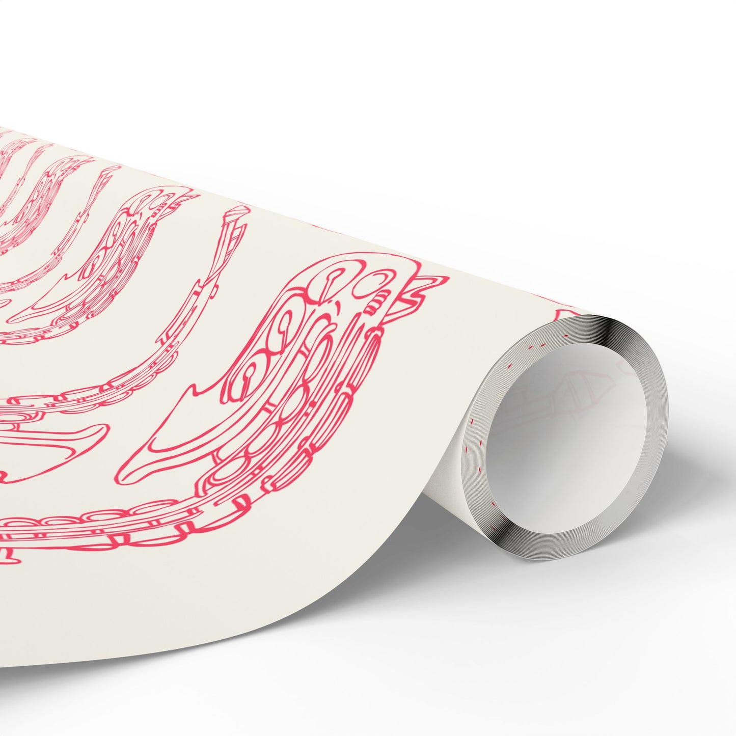 Chic Pink Saxophone Patterned Wrapping Paper