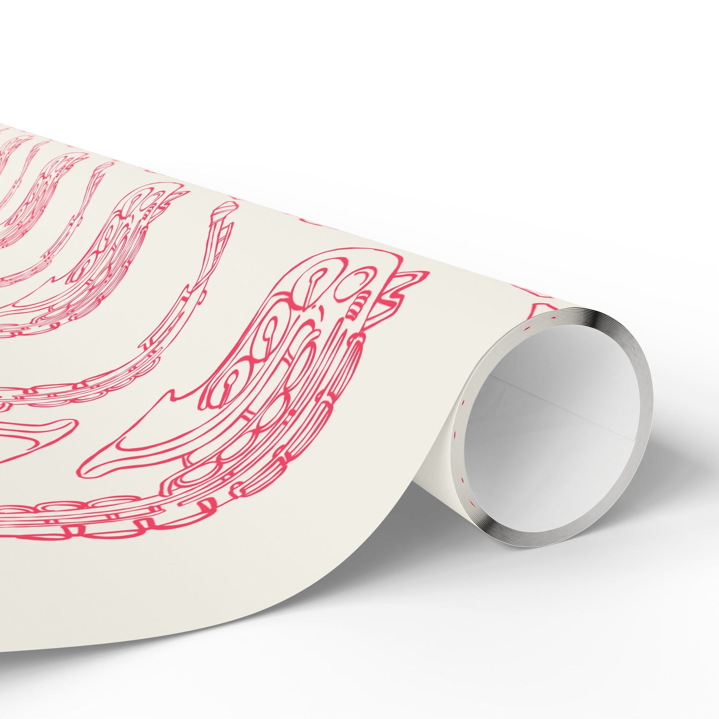 Chic Pink Saxophone Patterned Wrapping Paper