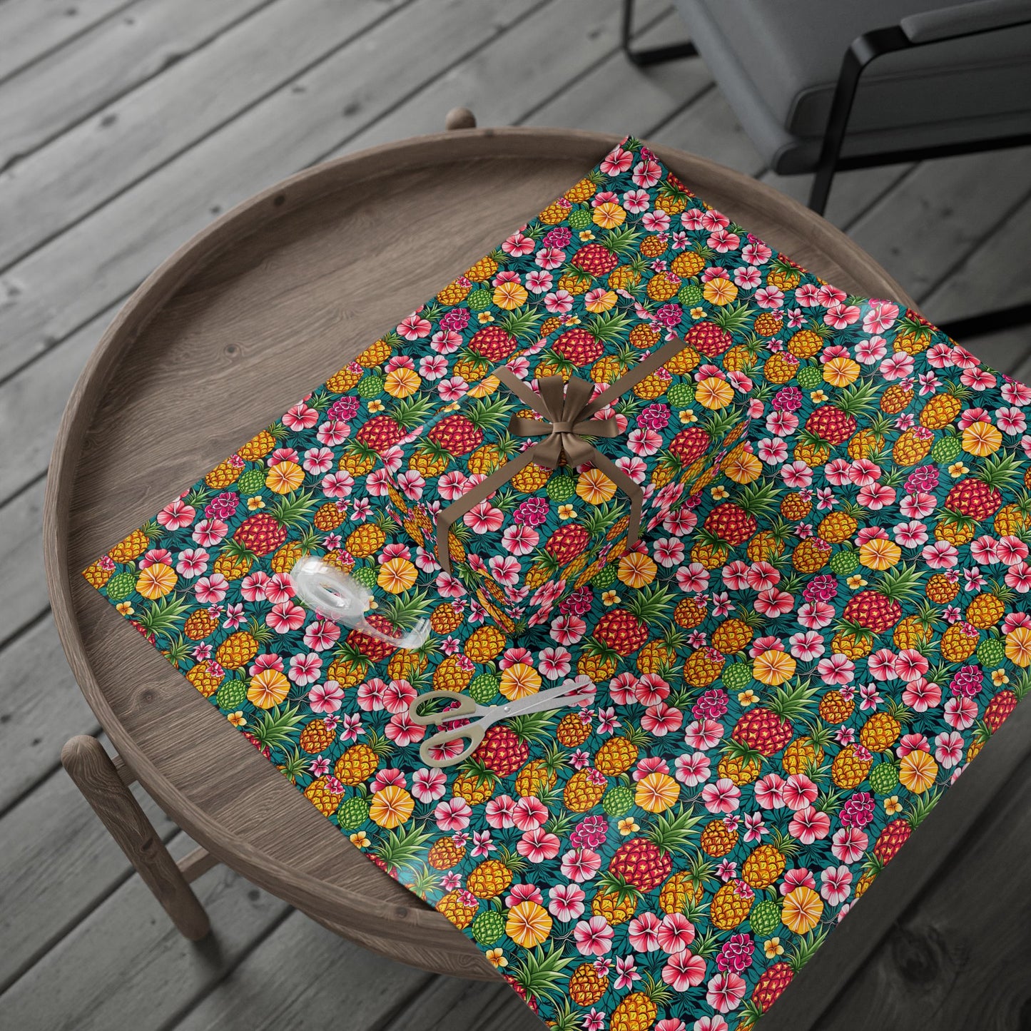 Wrapping Paper - Tropic Treat Pineapple Floral Hawaiian Gift Wrap