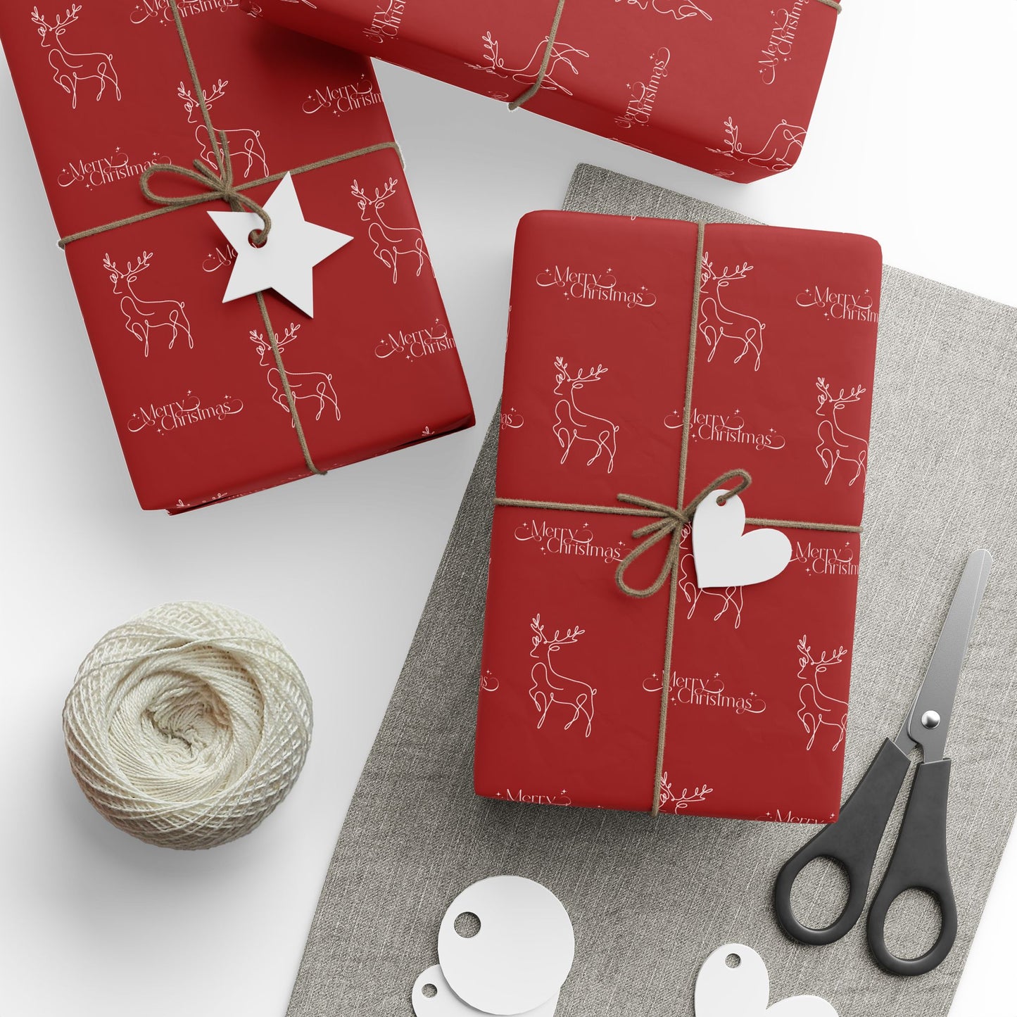 Sleigh All Day – Minimalist Reindeer Christmas Wrapping Paper