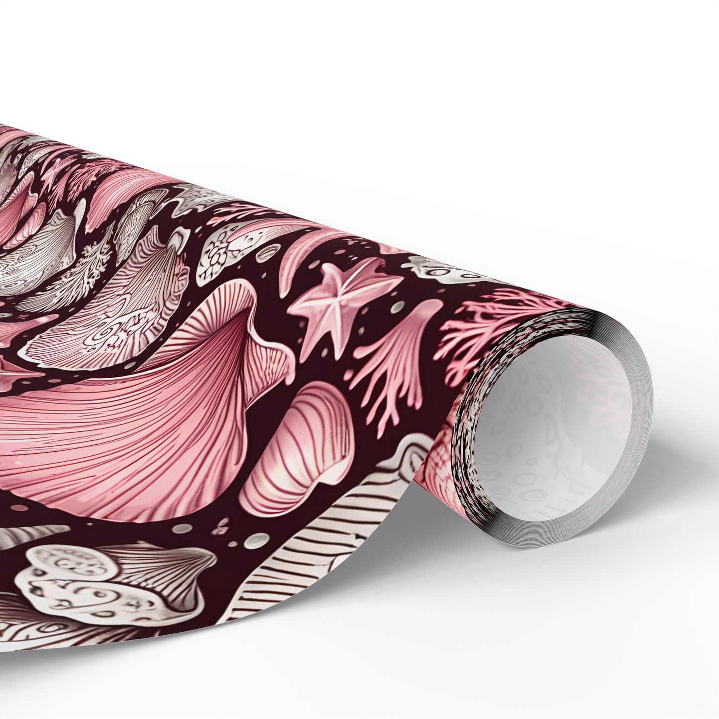 Pink Seashell Beach Theme Wrapping Paper