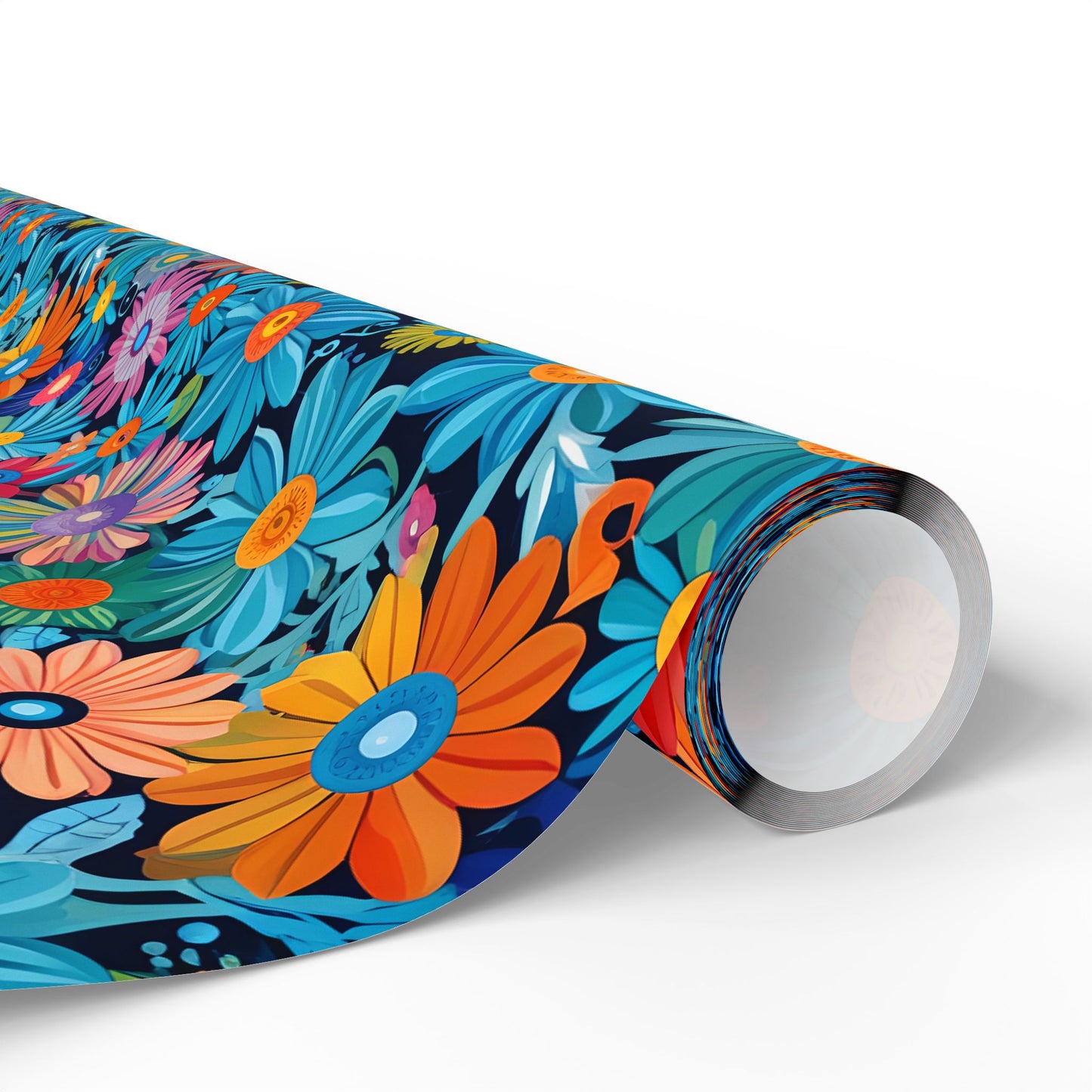 Botanical Colorful Flowers Gift Wrap Roll for Birthday