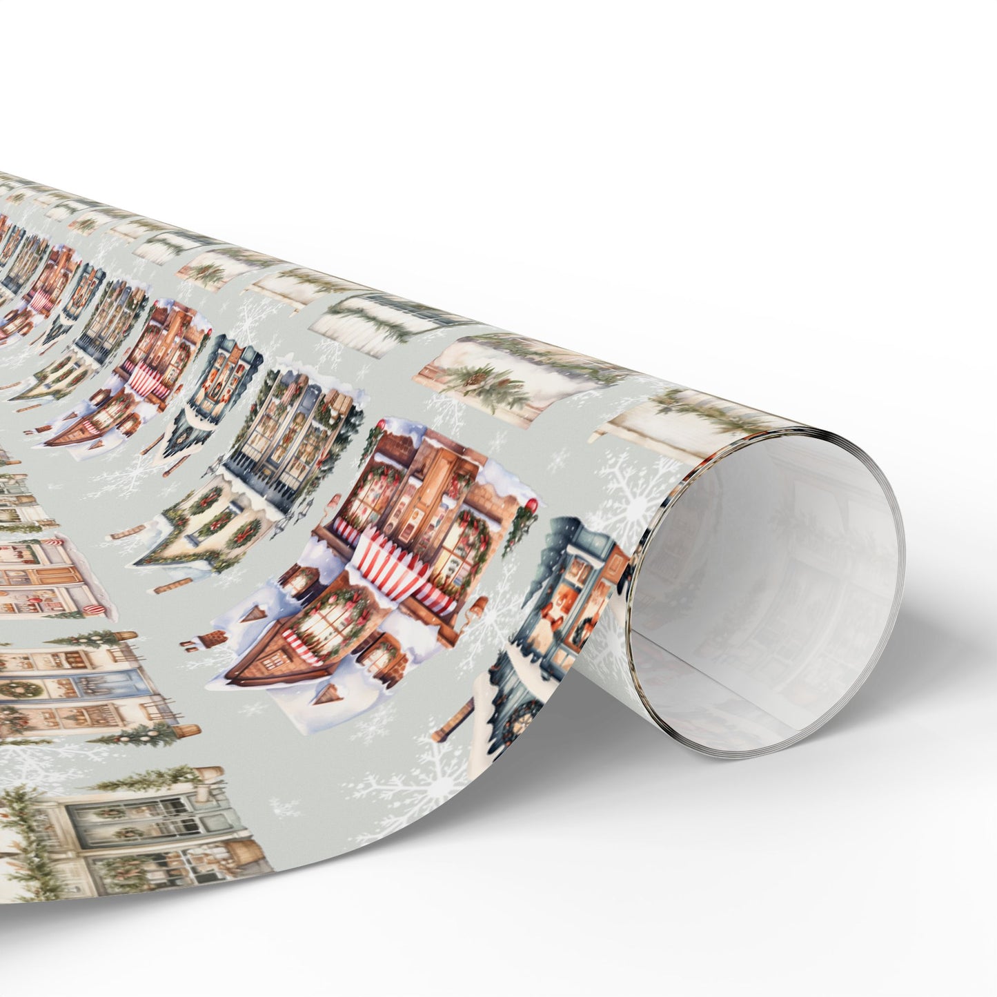 Holiday High Street – Quaint Christmas Village Shop Wrapping Paper