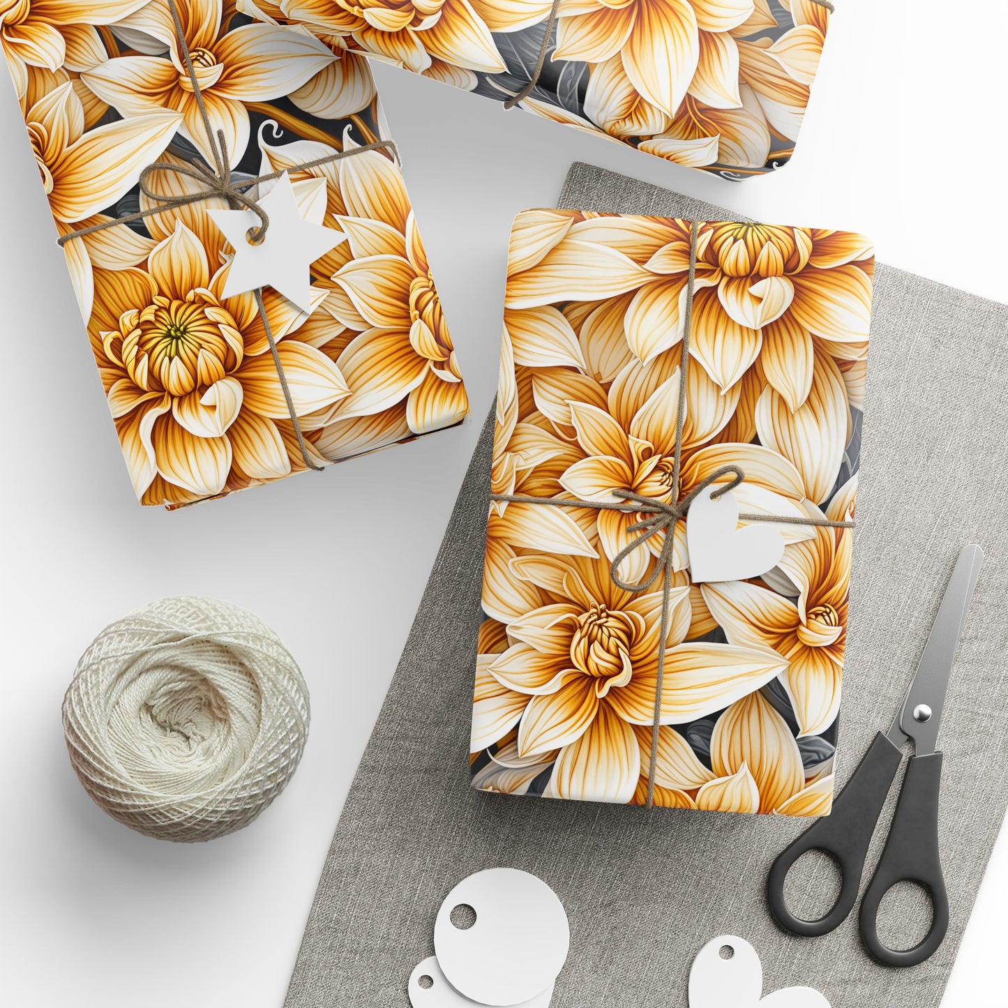 Yellow Dahlias Wrapping Papers