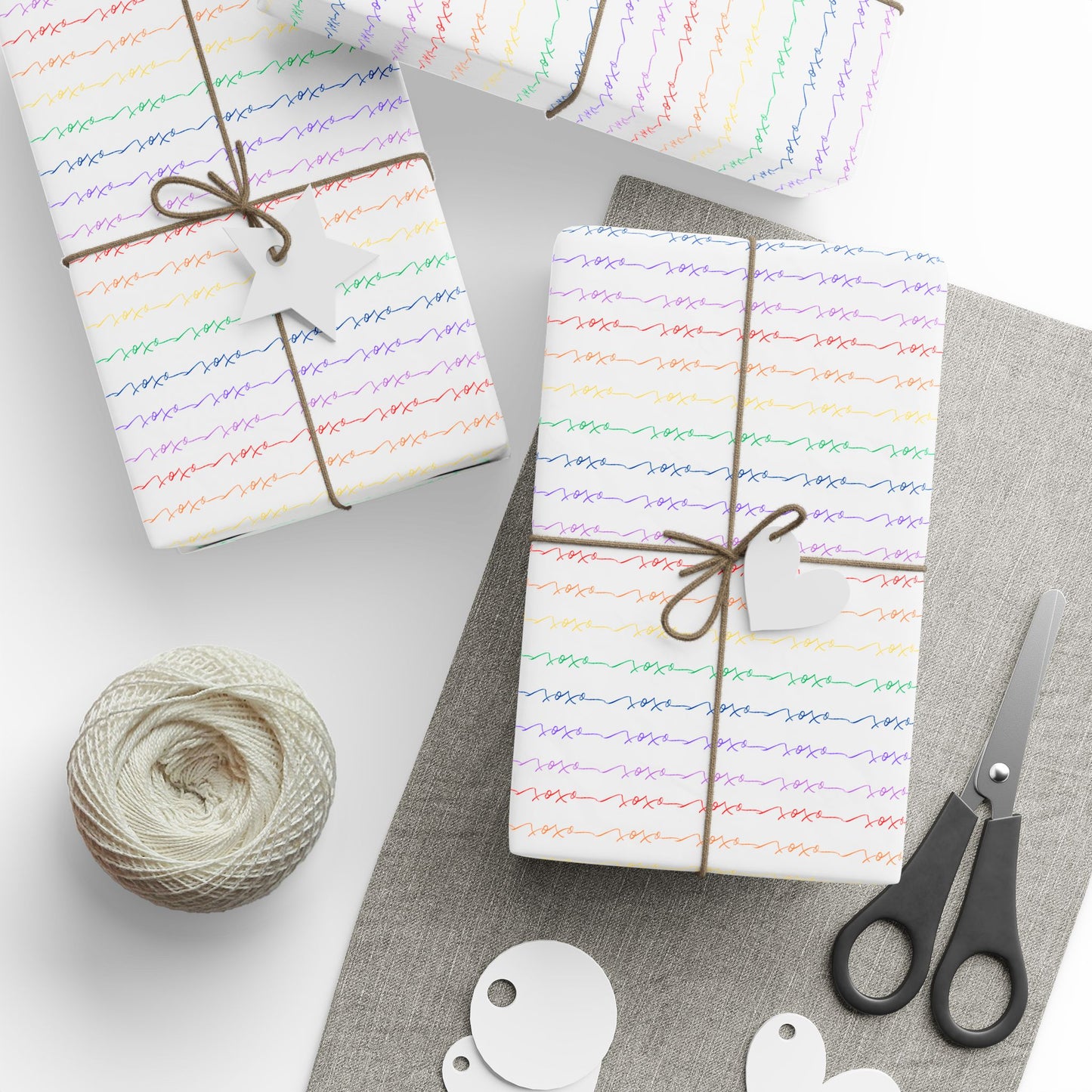 Wrapping Paper, XOXO Rainbow Design