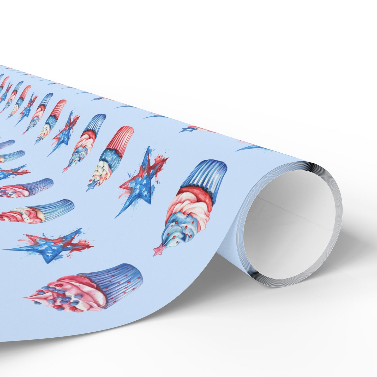 Patriotic Cupcake Wrapping Paper