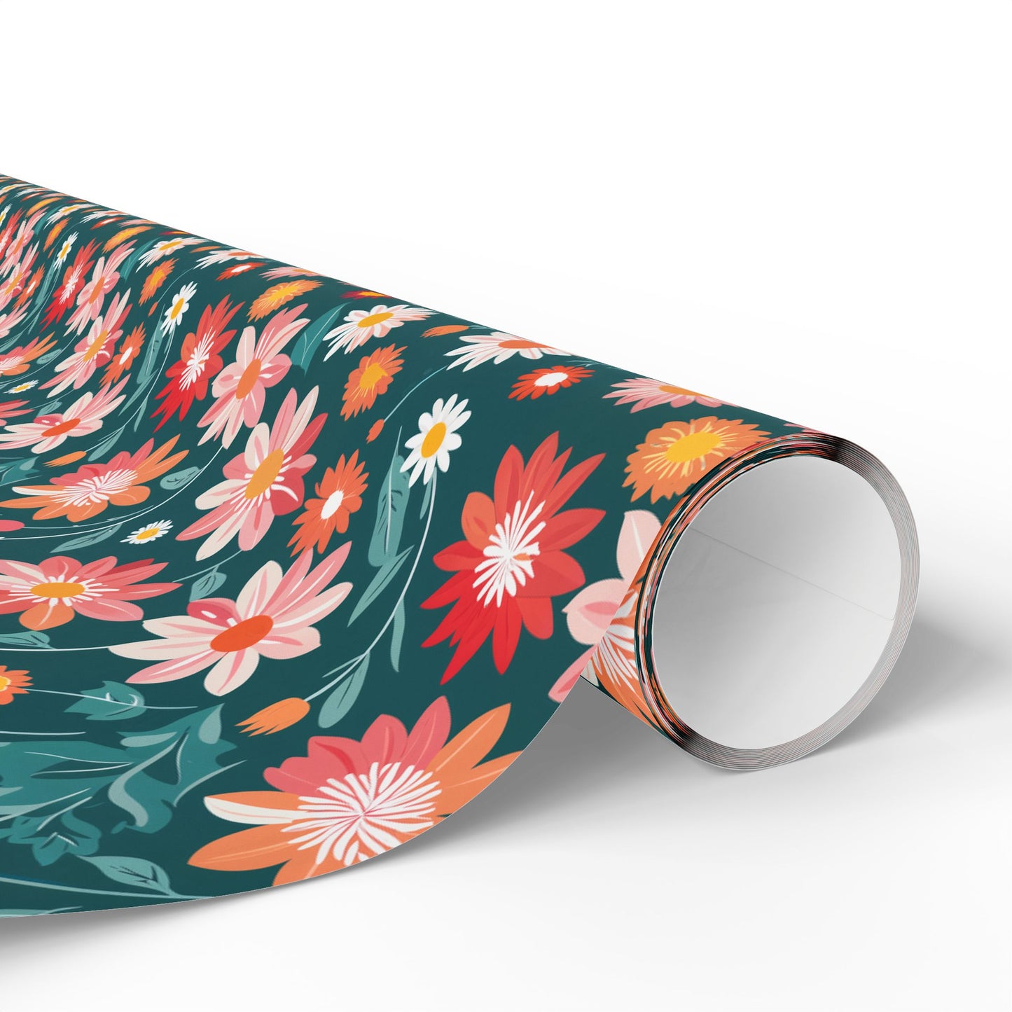 Pink & Peach Floral Wrapping Paper Roll