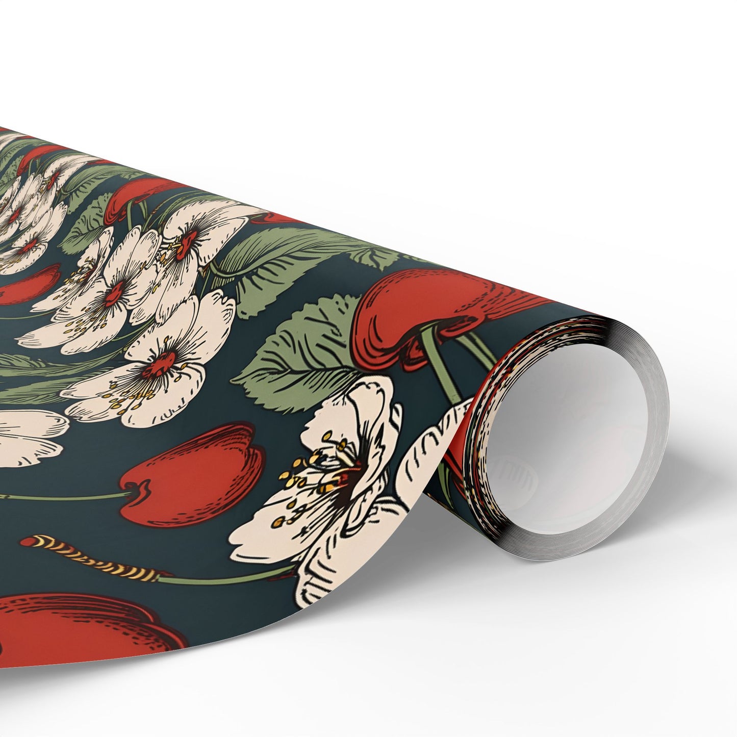 Retro Cherry Blossom Wrapping Paper