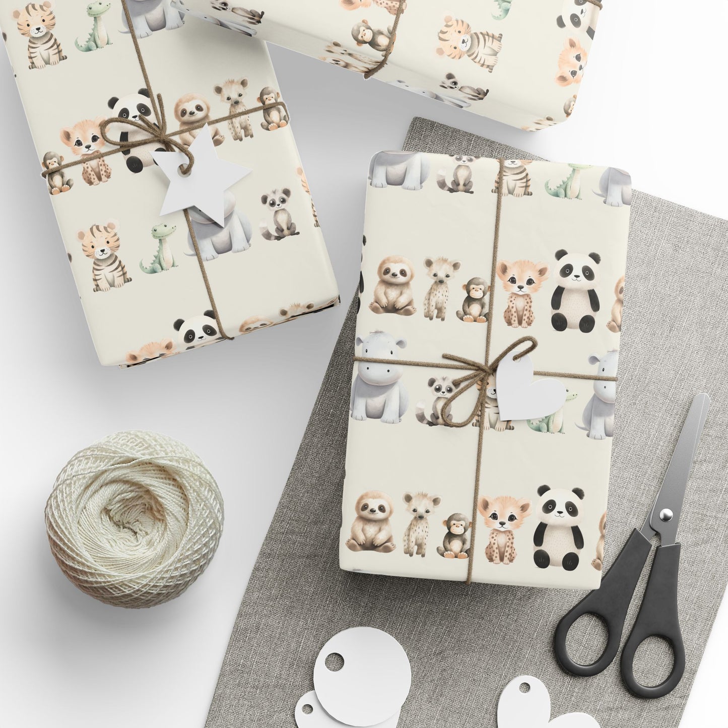 Cute Baby Jungle Animals Gift Wrap