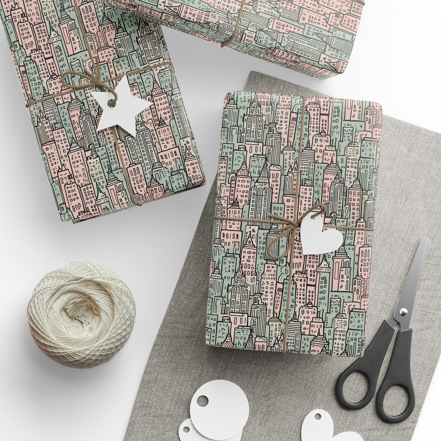 Wrapping Papers - Abstract Pastel Cityscape Gift Wrap