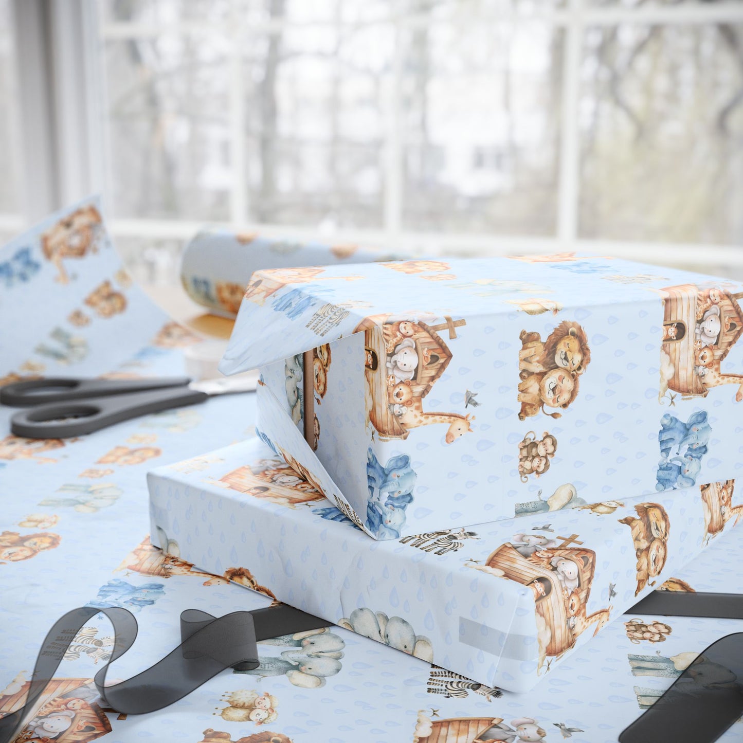 Noah's Ark Childrens Gift Wrap