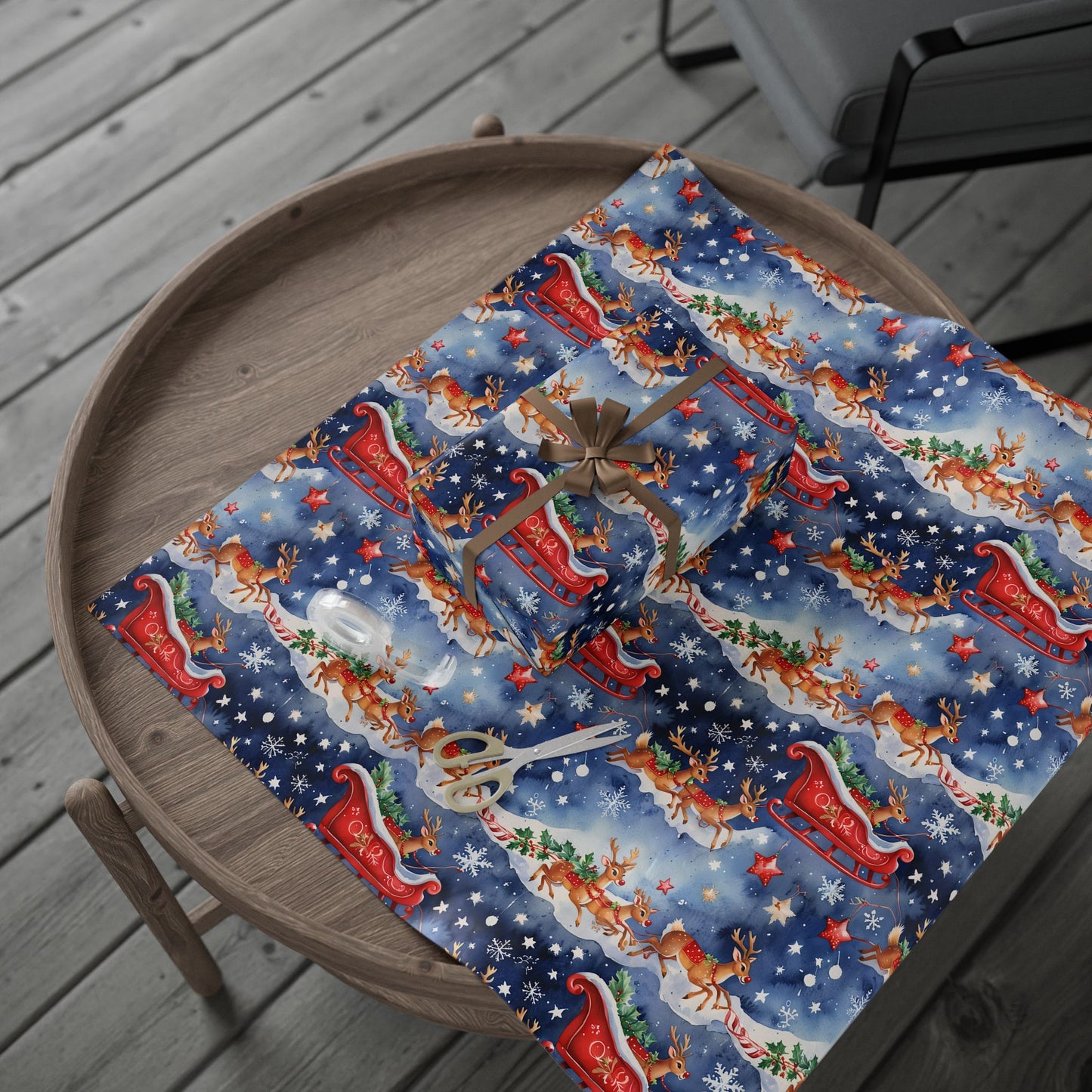 Santas Sleigh Gift Paper