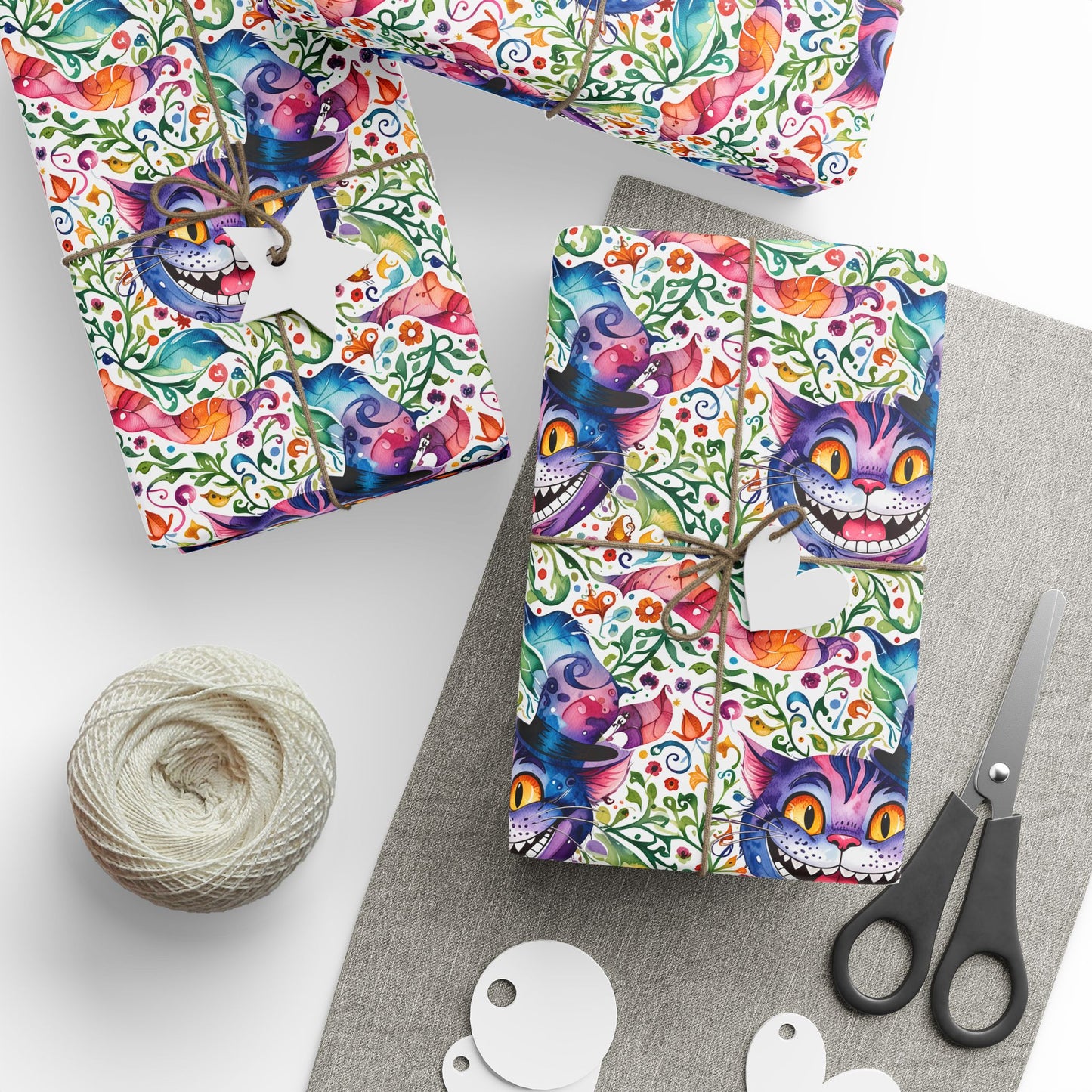 Colorful Cheshire Cat Wrapping Paper