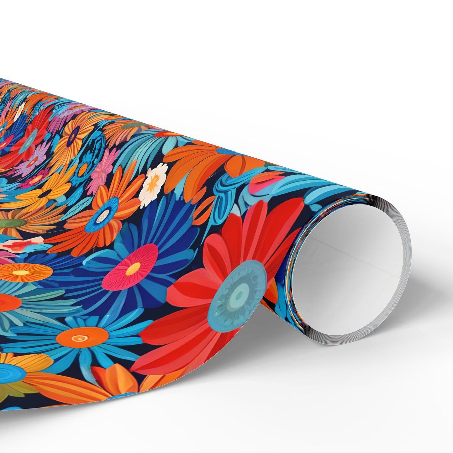 Botanical Colorful Flowers Gift Wrap Roll for Birthday