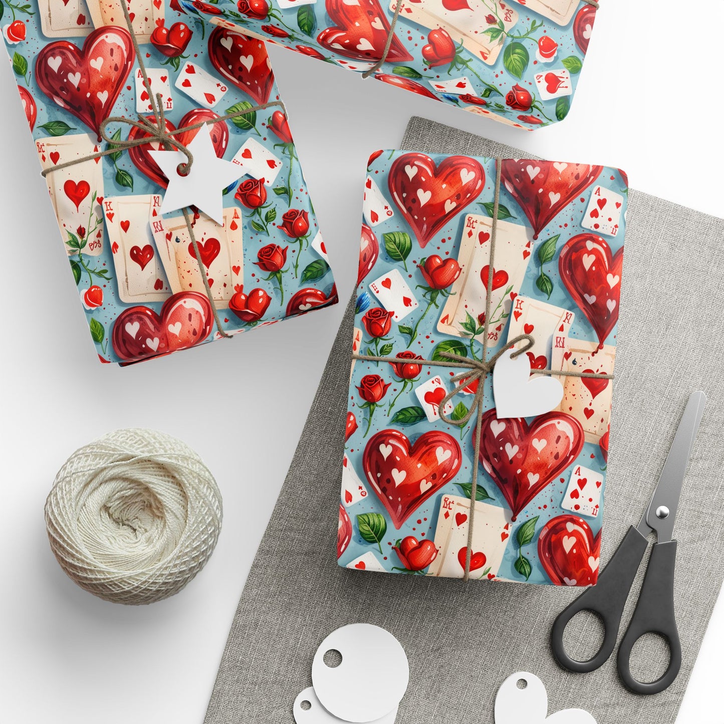Abstract Queen of Hearts Cards Painting the Roses Red