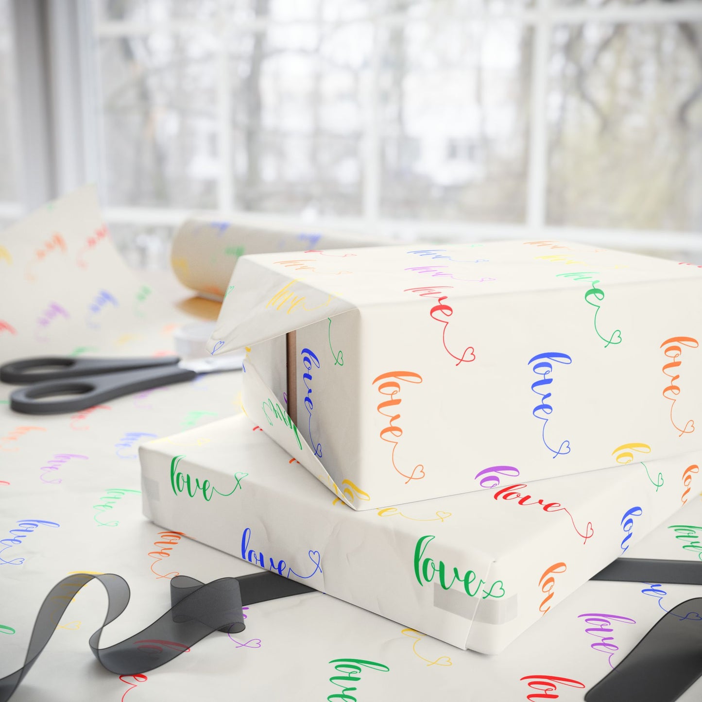 Rainbow Love Calligraphy Design
