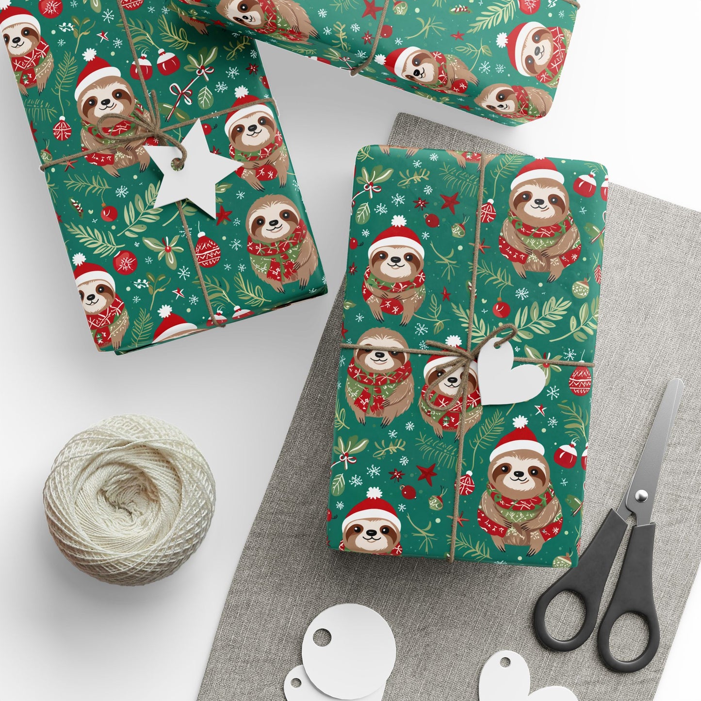 Sleighin’ It Slowly – Holiday Sloth Wrapping Paper