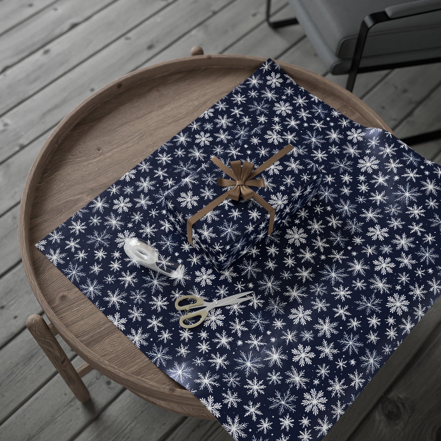 Let It Glow – Midnight Snowflake Wrapping Paper