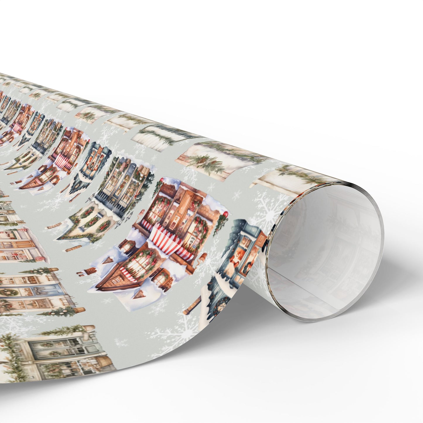 Holiday High Street – Quaint Christmas Village Shop Wrapping Paper