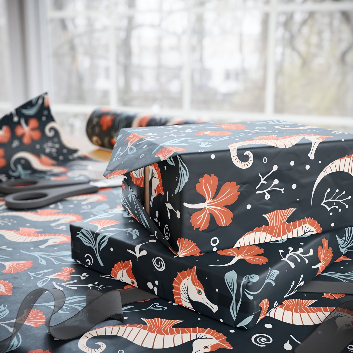 Underwater Vintage Seahorses Design