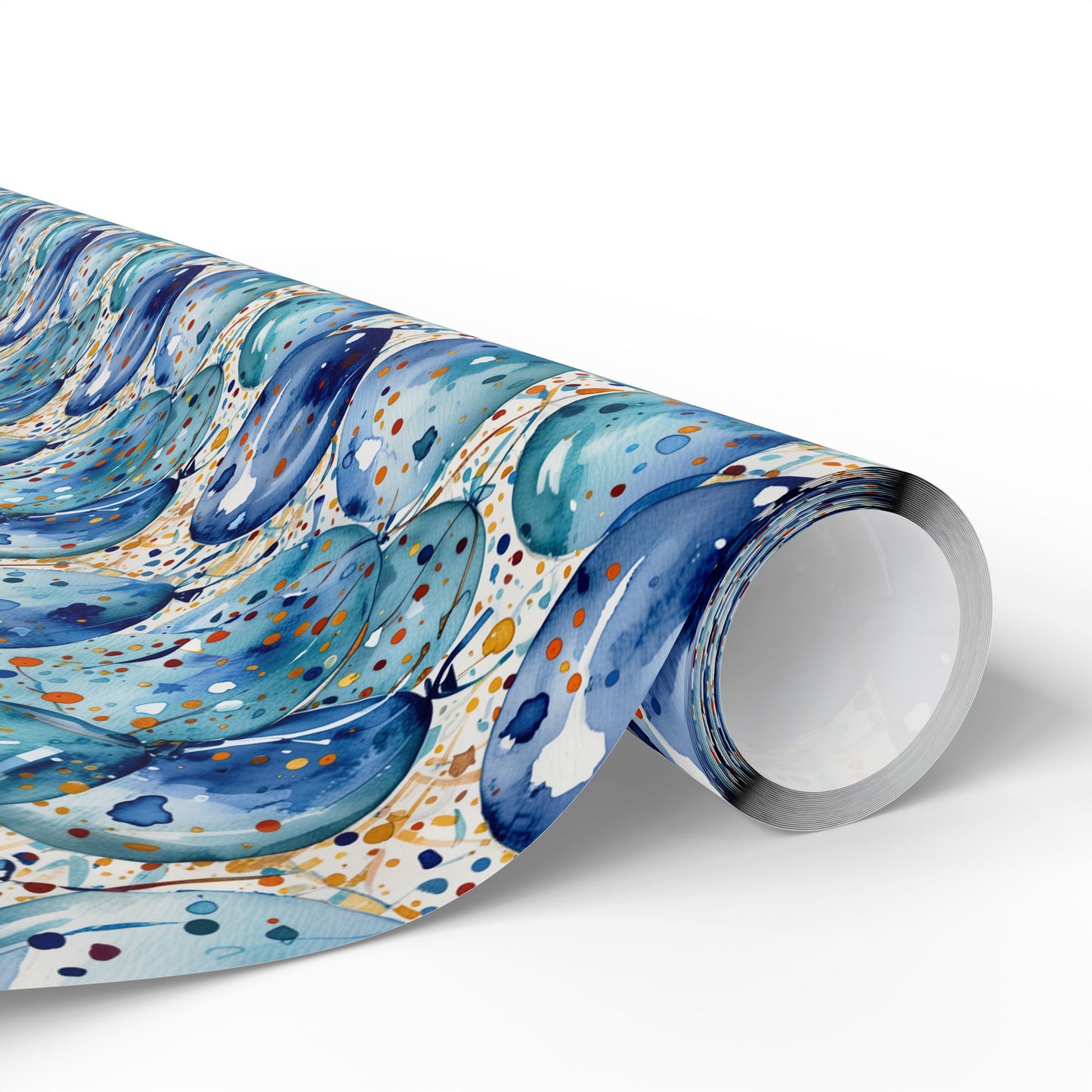 Artistic Blue Celebration Wrapping Papers