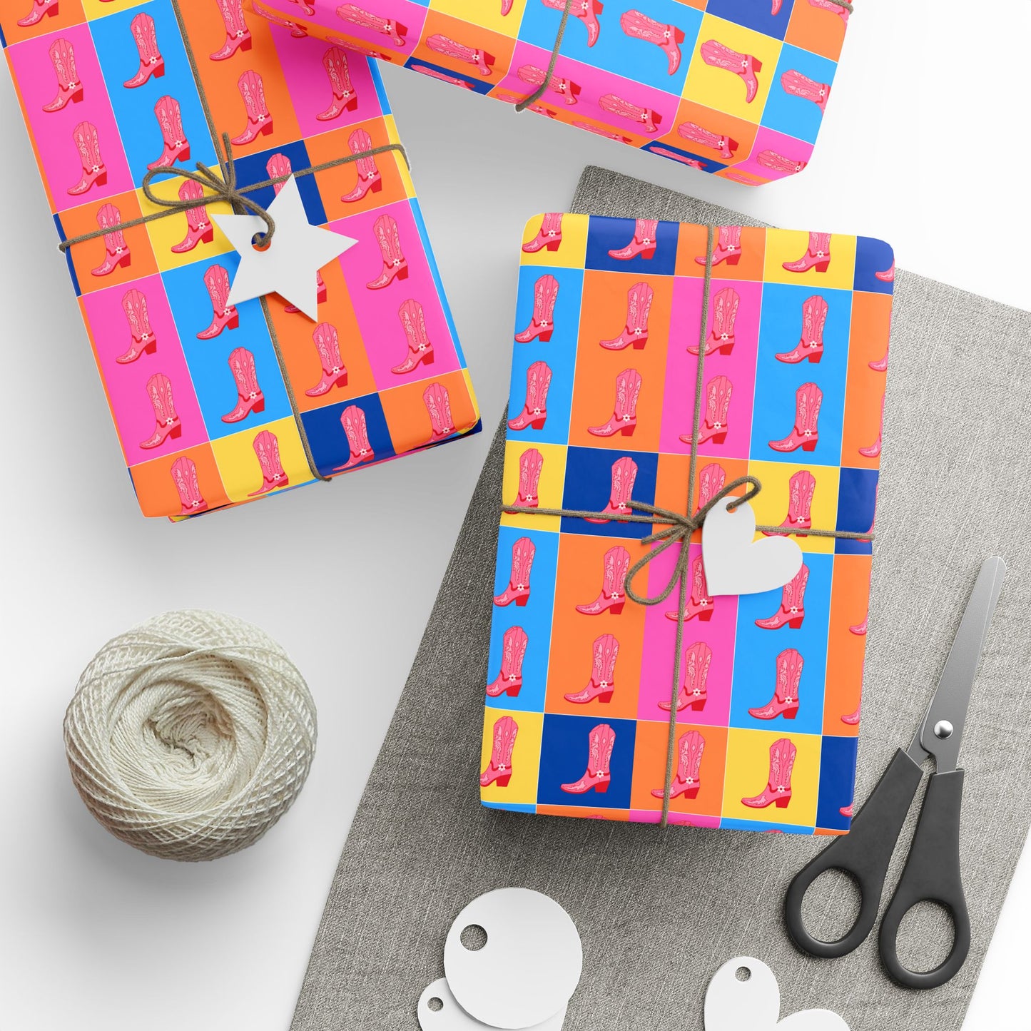 Fun and Colorful Boot Wrapping Paper