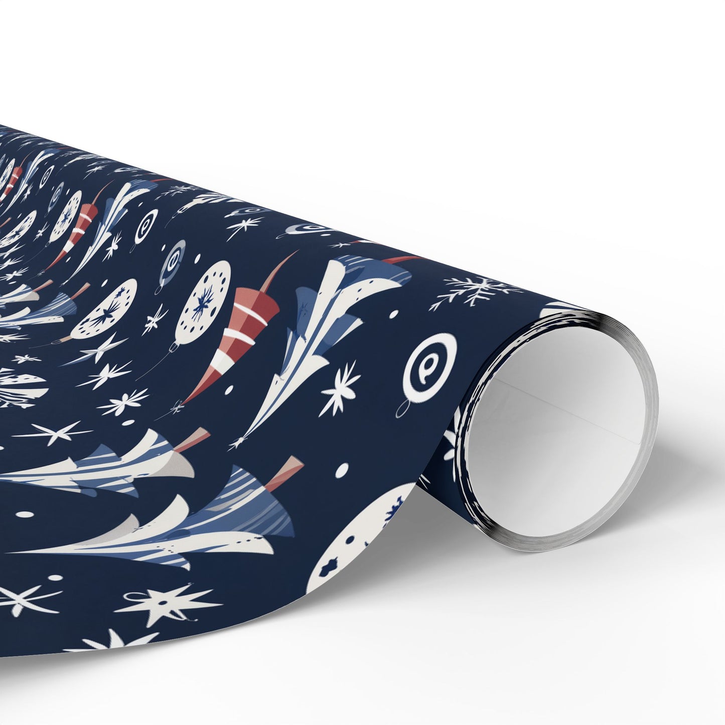 Stylish Navy Christmas Gift Wrap