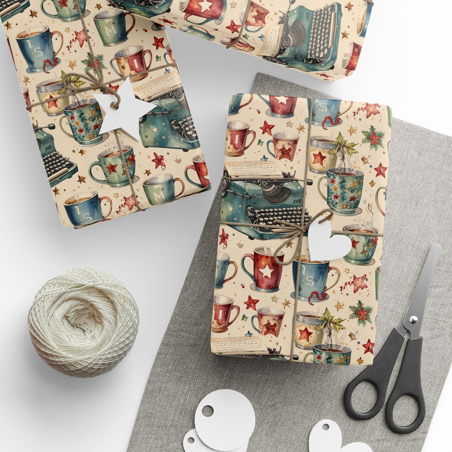 Warm Words & Cocoa – Vintage Writer Wrapping Paper