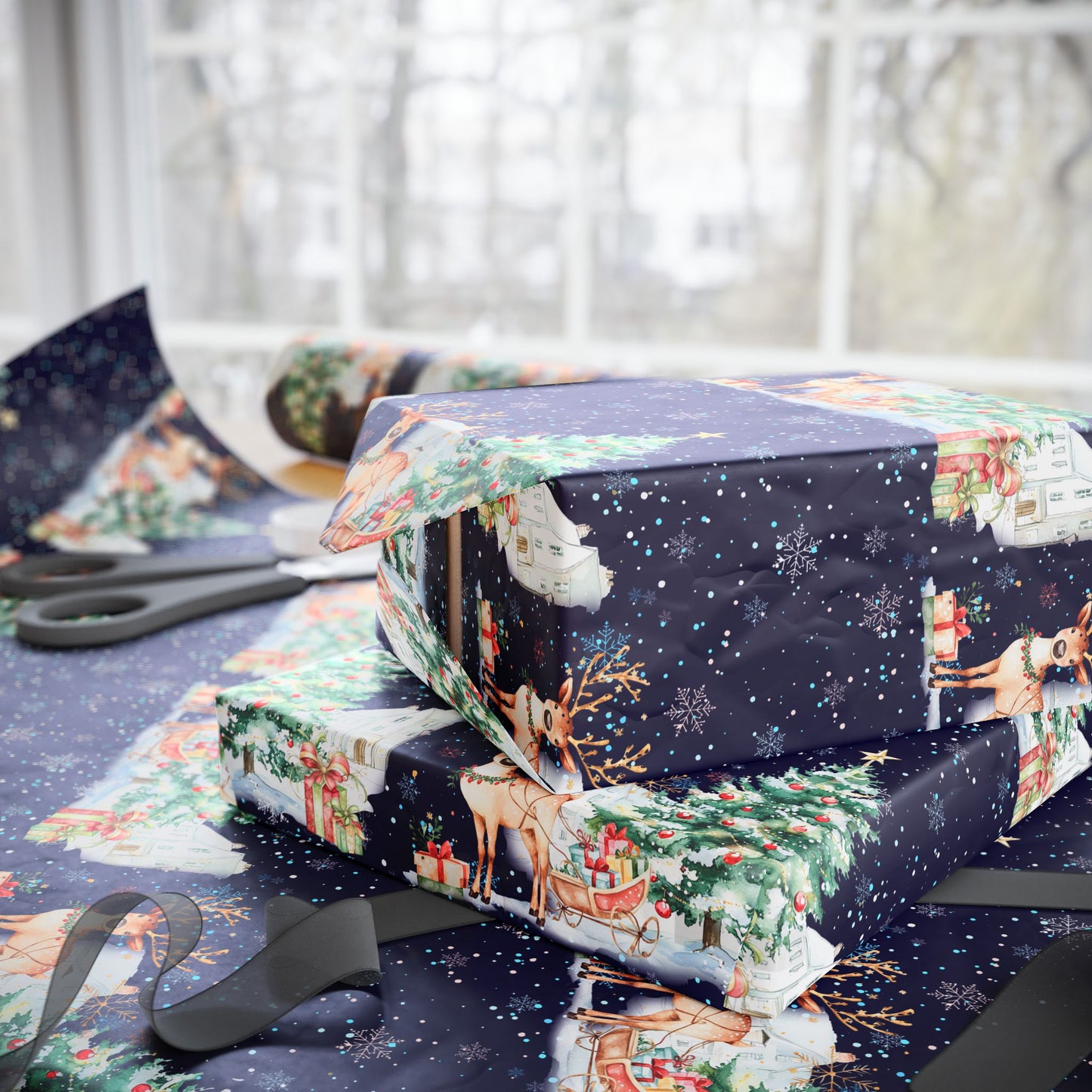 Merry Manor & Reindeer Magic – Luxe Holiday Wrapping Paper