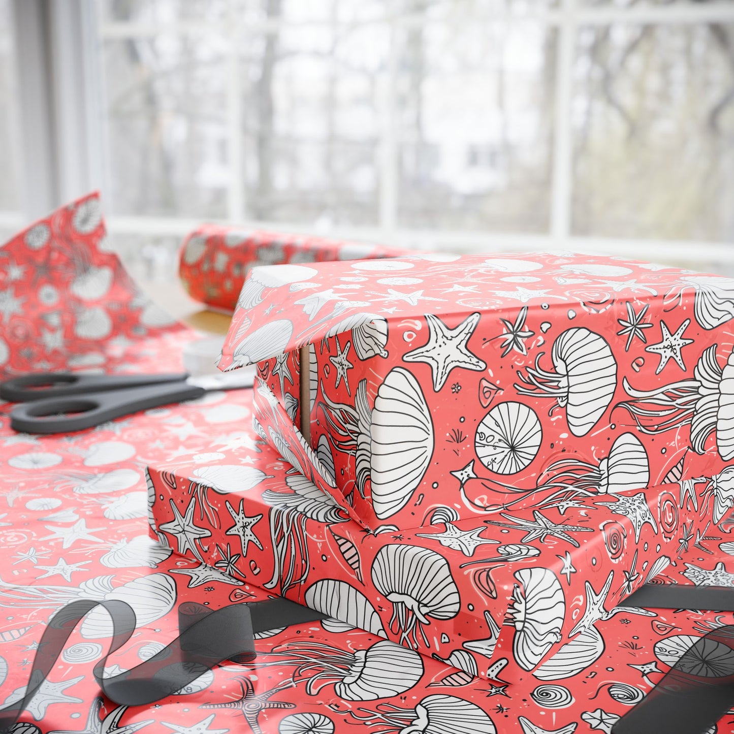 Wrapping Papers - Drift & Flow – Artistic Jellyfish Gift Wrap