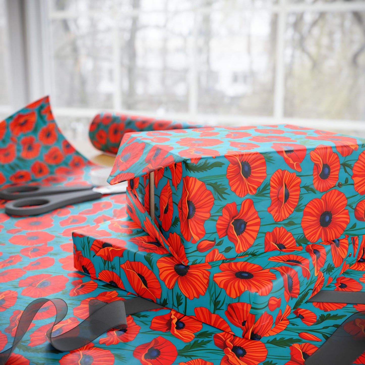 Red Poppies Wrapping Papers