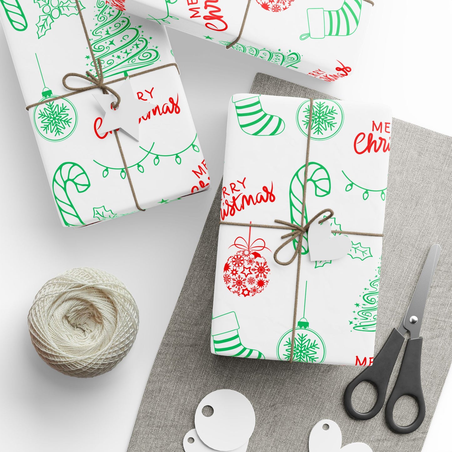 Doodle All the Way – Christmas Line Art Wrapping Paper