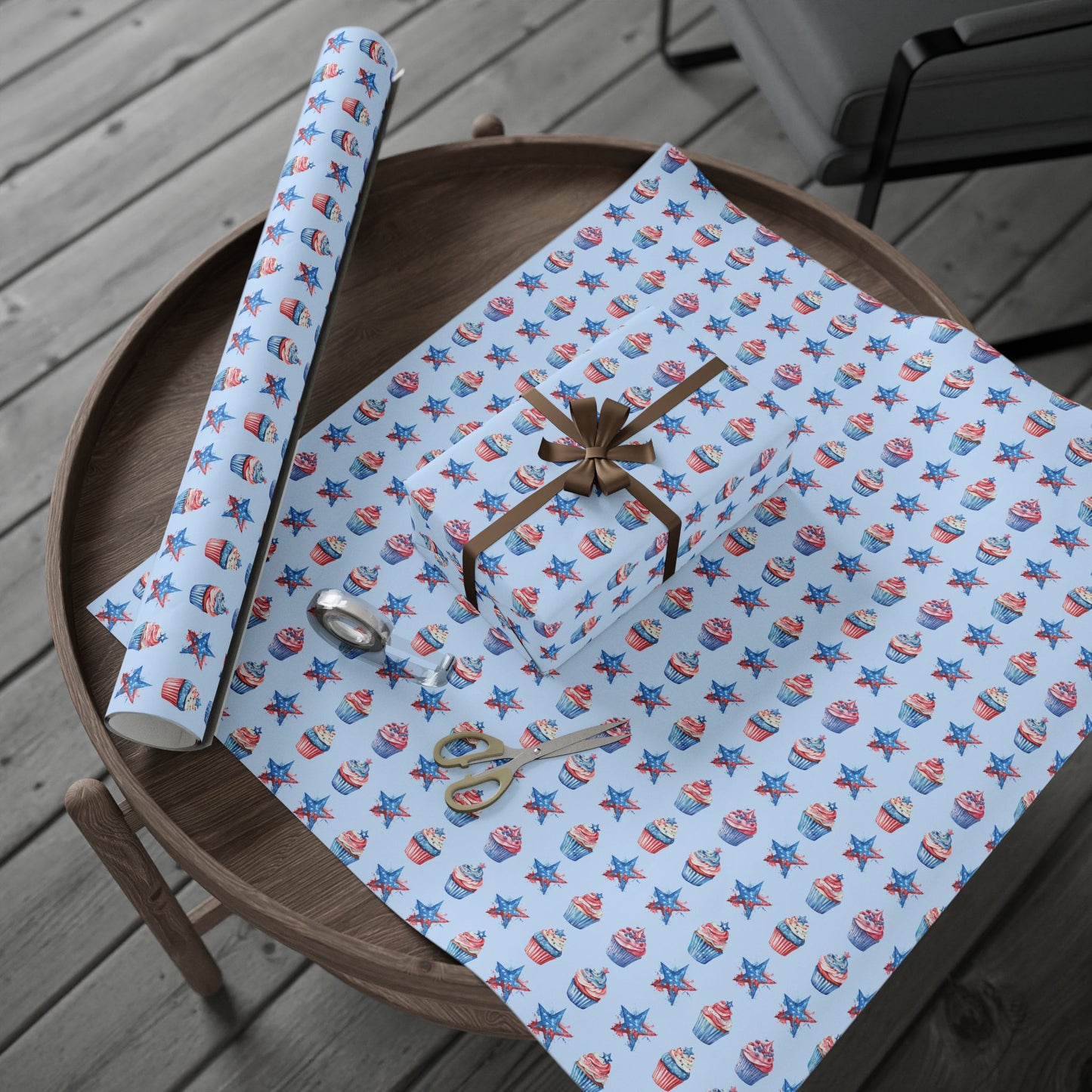 Patriotic Cupcake Wrapping Paper