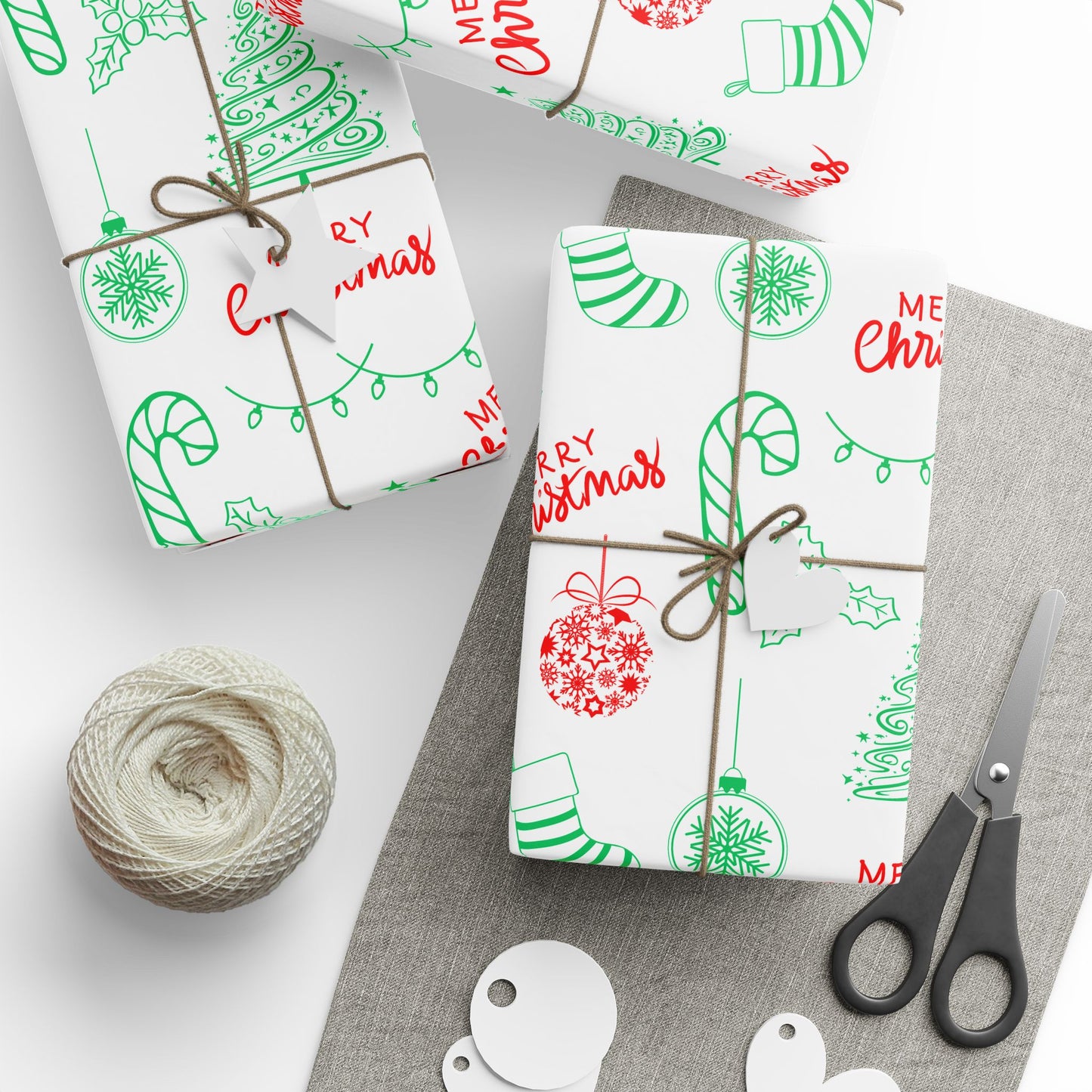 Doodle All the Way – Christmas Line Art Wrapping Paper