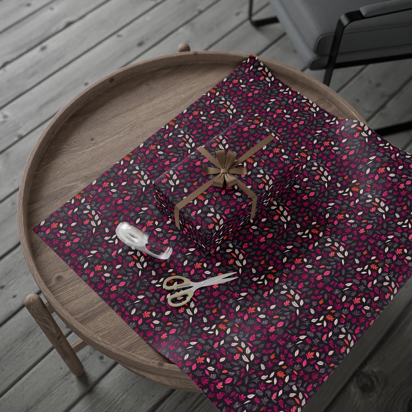 Colorful Pink Leaf Wrapping Paper