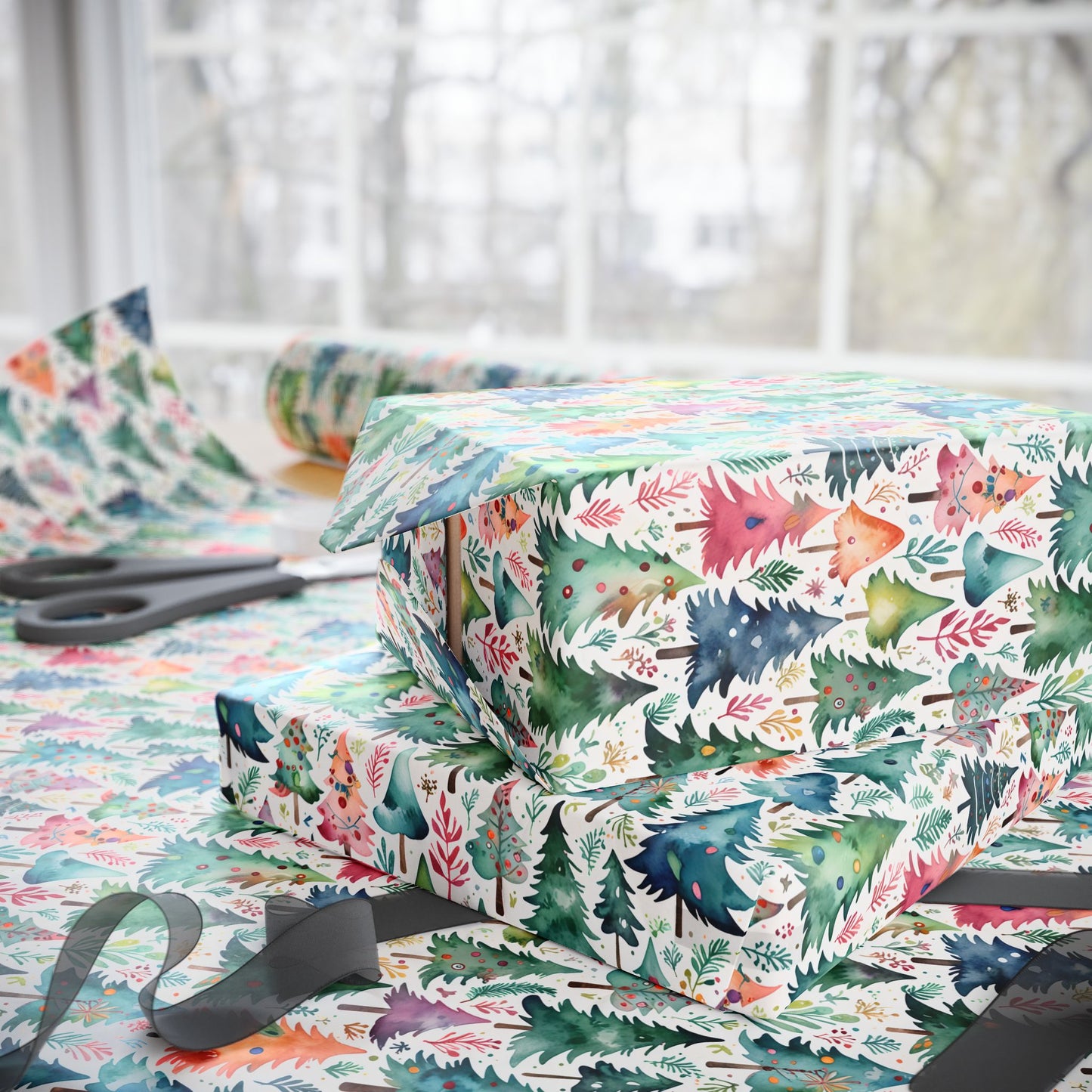 Wrapping Papers - Colorful Christmas Trees