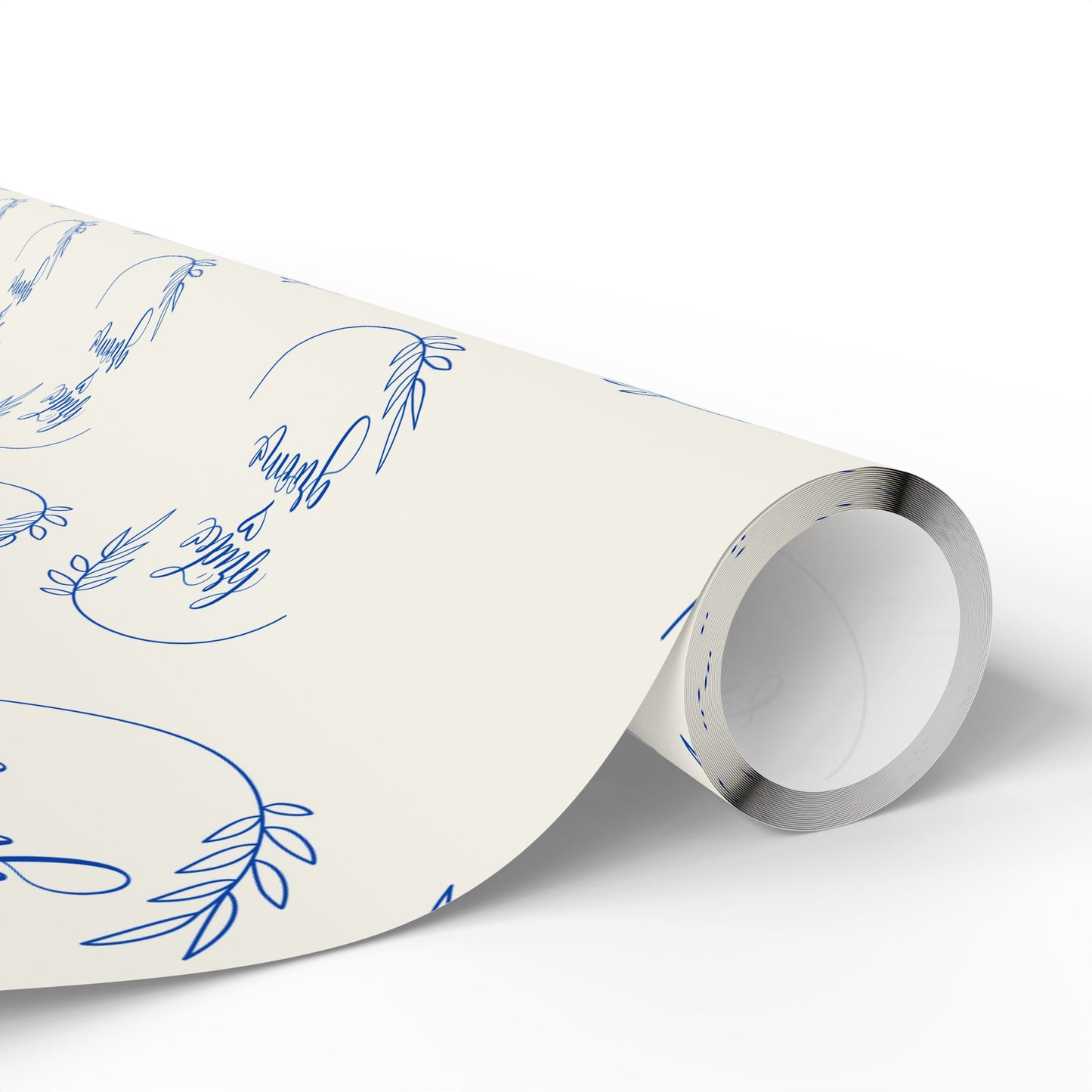 Bride & Groom Gift Wrap in Blue