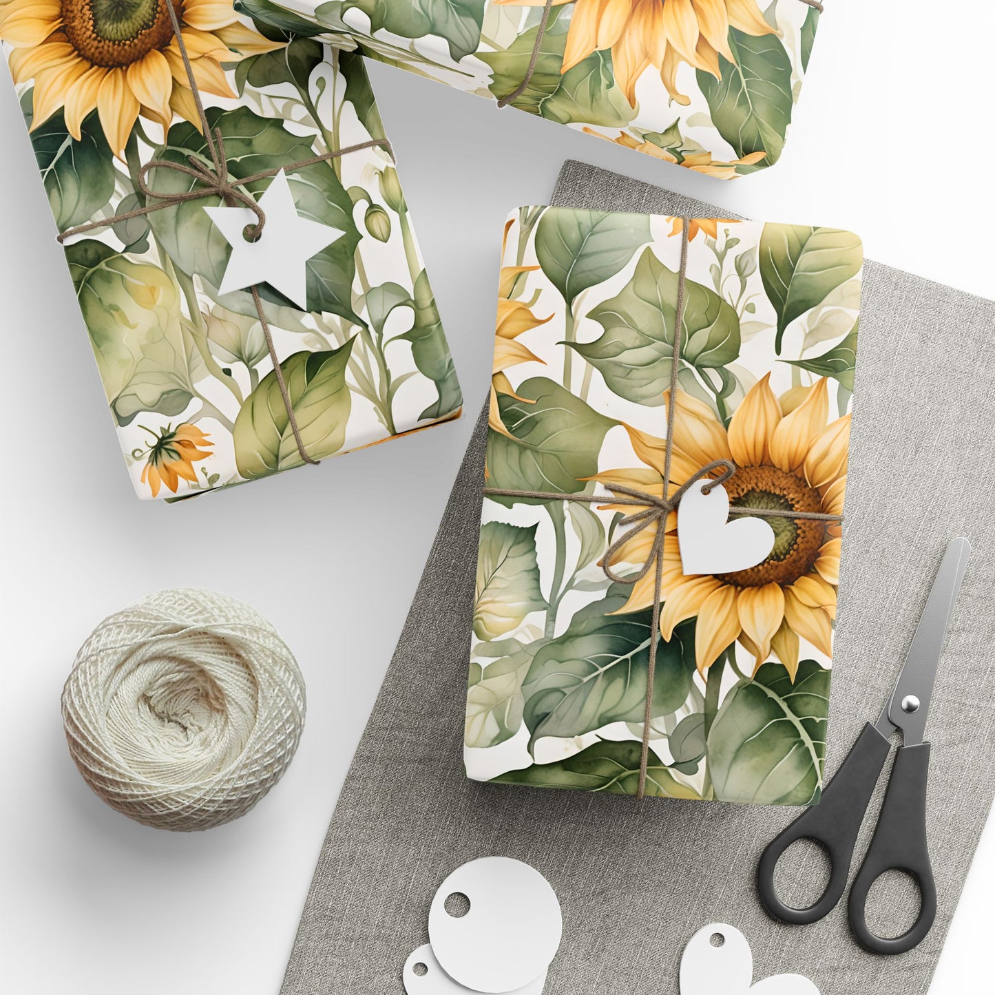 Cheerful Sunflower Patterned Gift Wrap